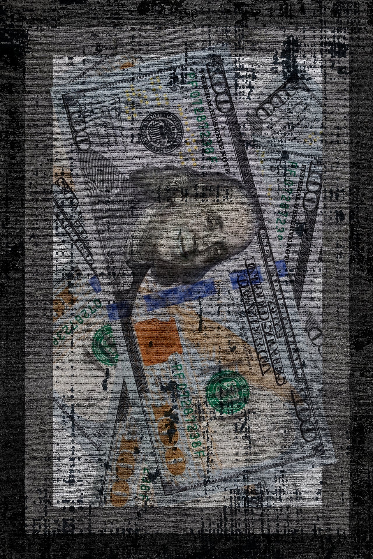 Dolar Desenli Kaymaz Tabanlı Yıkanabilir Halı