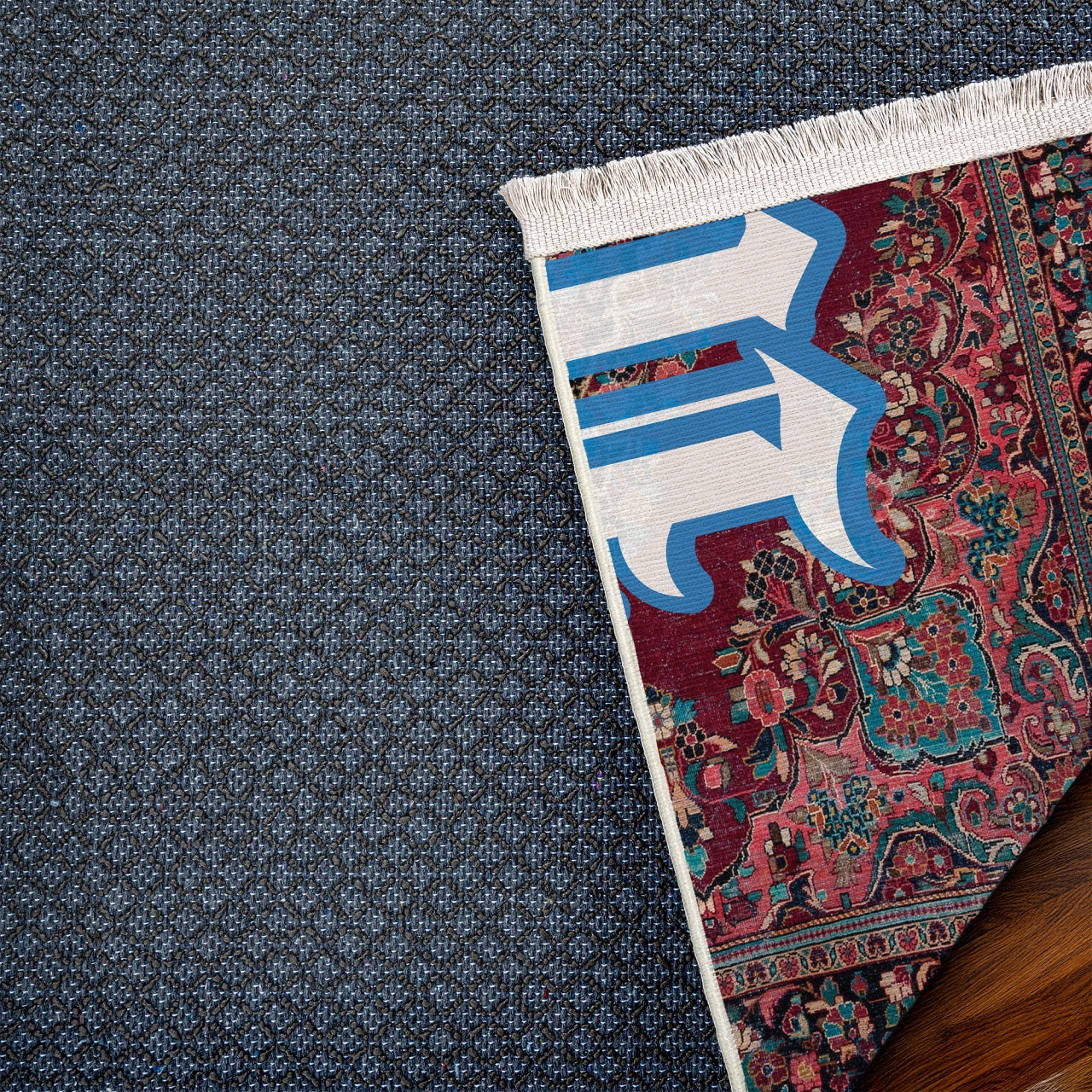 Etnik Grafiti Kaymaz Tabanlı Yıkanabilir Halı