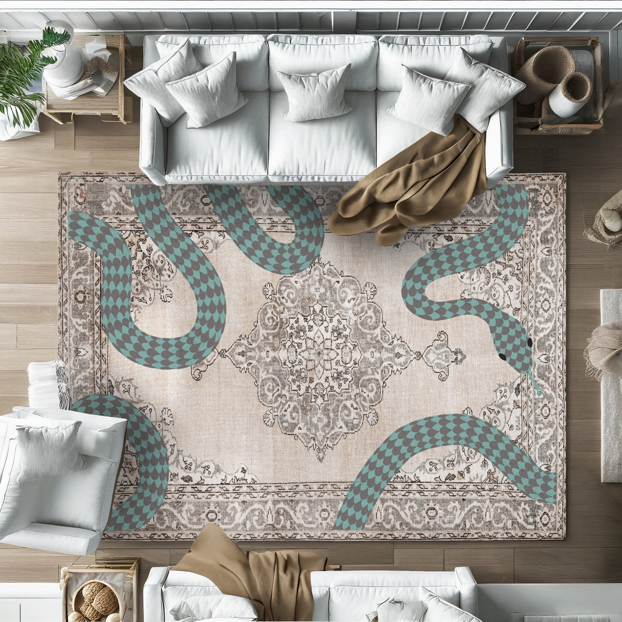 MİSTİK SERPENT Yıkanabilir Kaymaz Tabanlı Halı