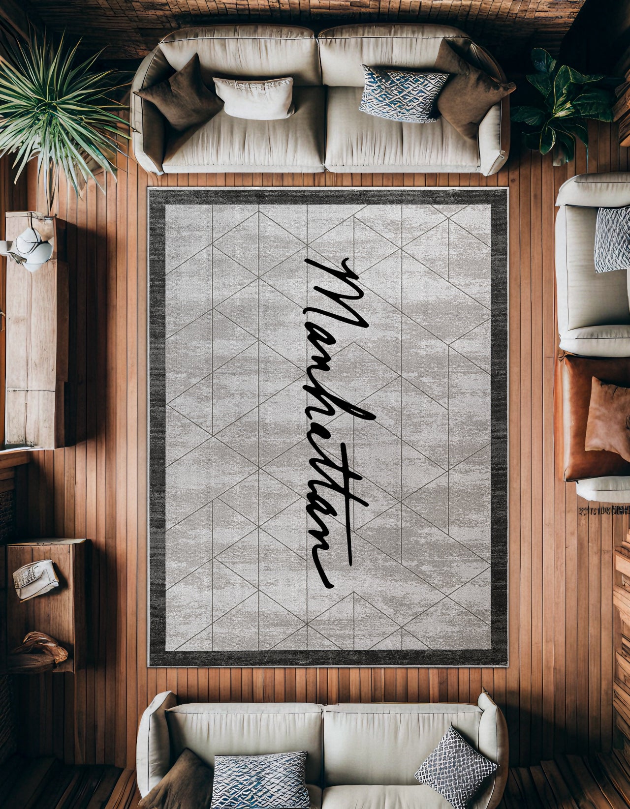 Manhattan Kaymaz Tabanlı Yıkanabilir Halı