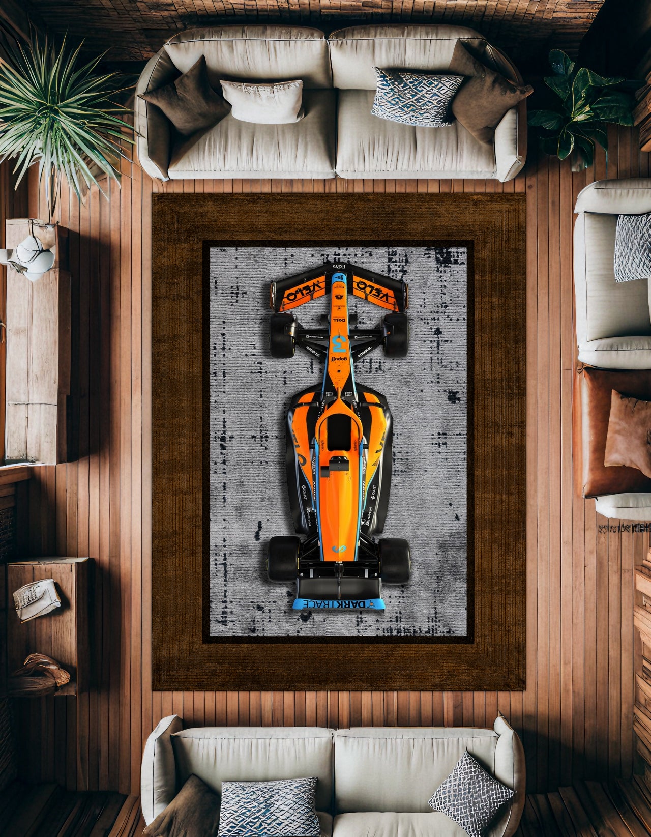 Formula 1 Kaymaz Tabanlı Yıkanabilir Halı