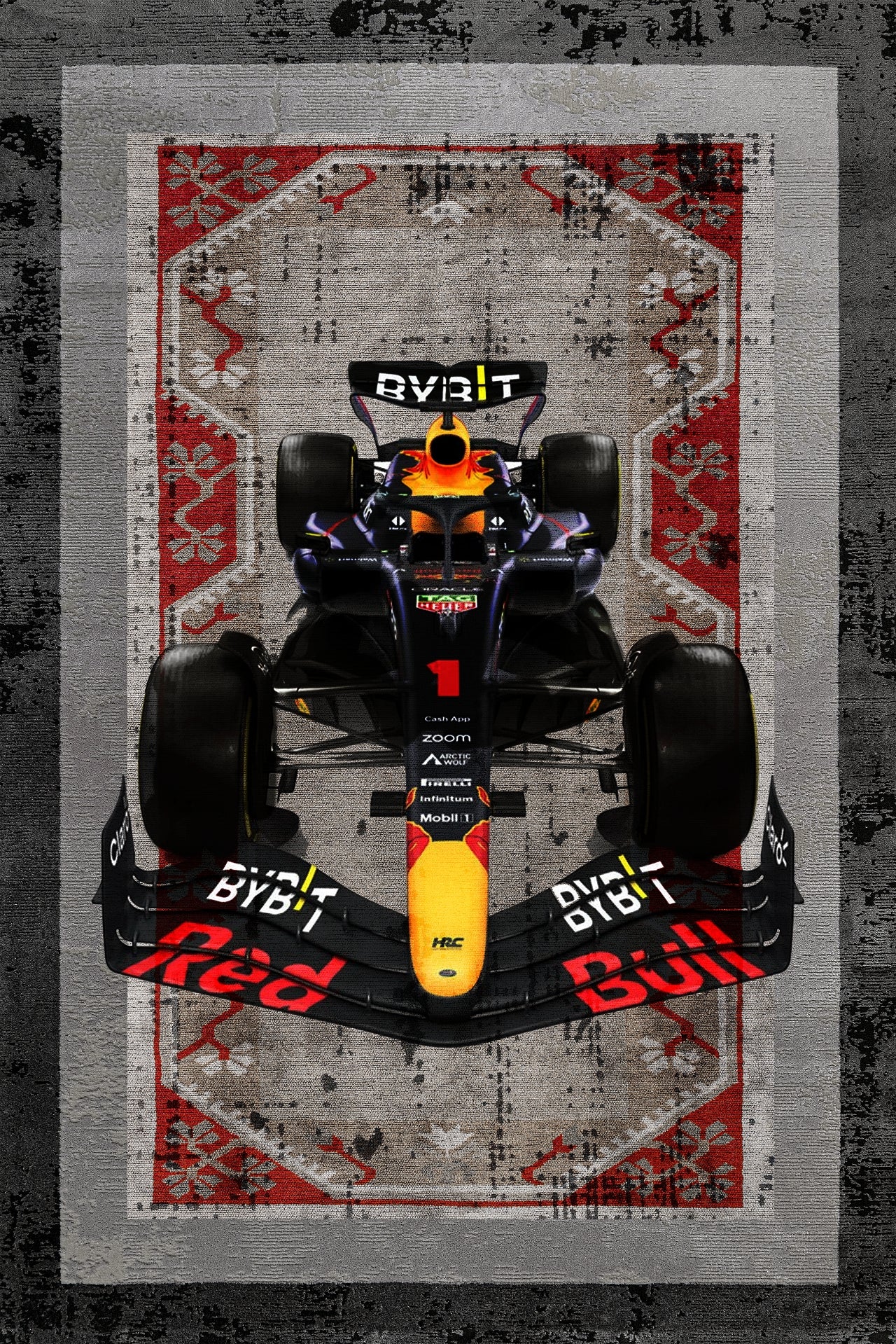 Formula 1 Kaymaz Tabanlı Yıkanabilir Halı