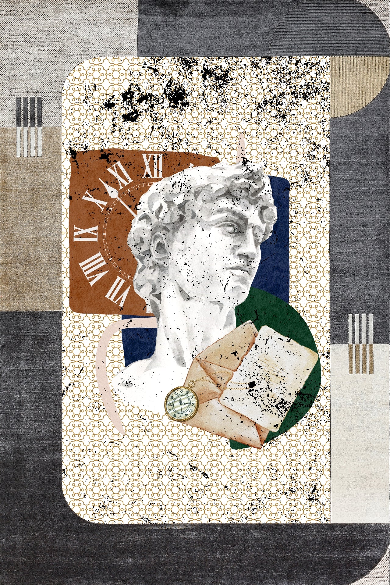 Apollo Desenli Kaymaz Tabanlı Yıkanabilir Halı