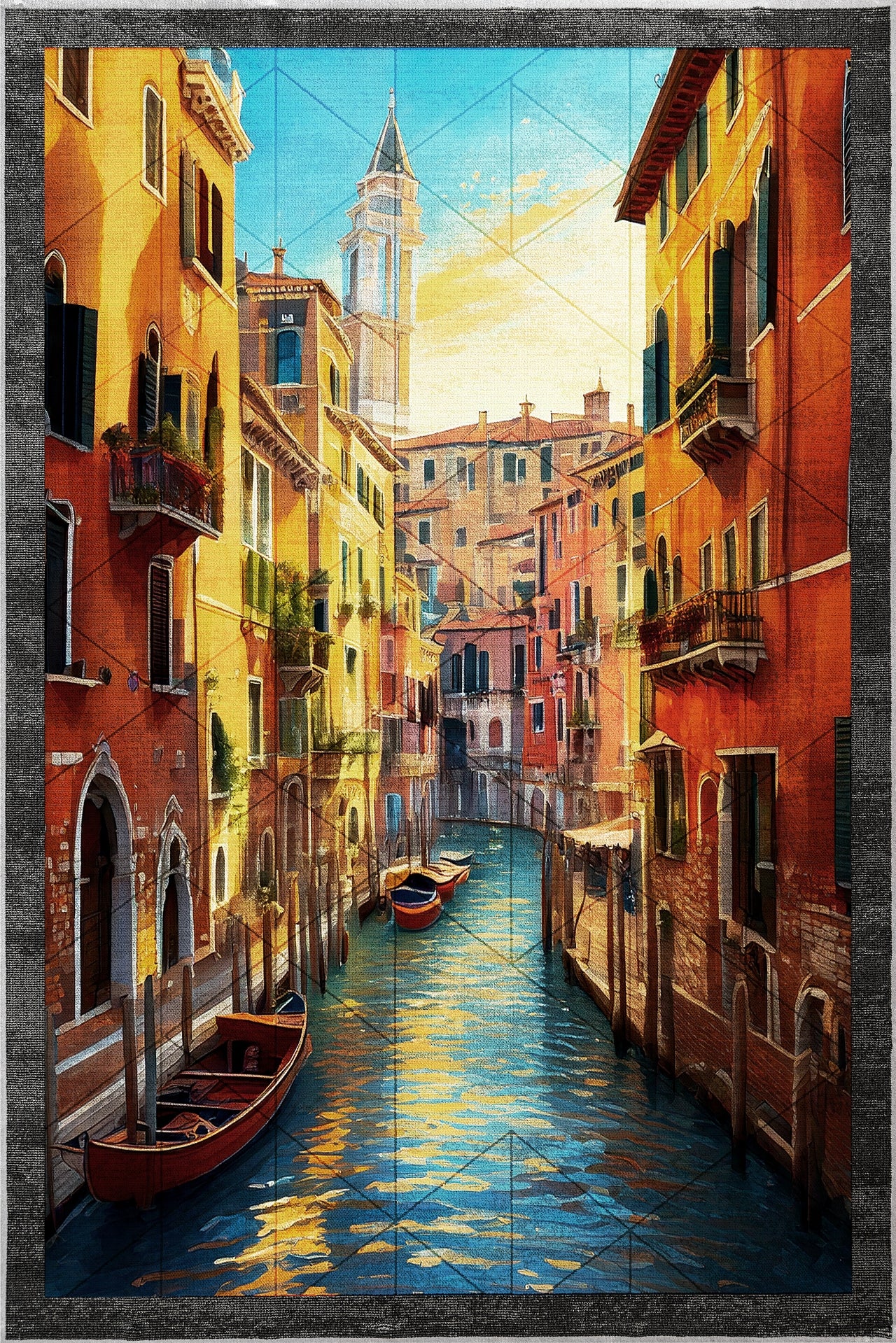 Venedik Kanalı Kaymaz Tabanlı Yıkanabilir Halı