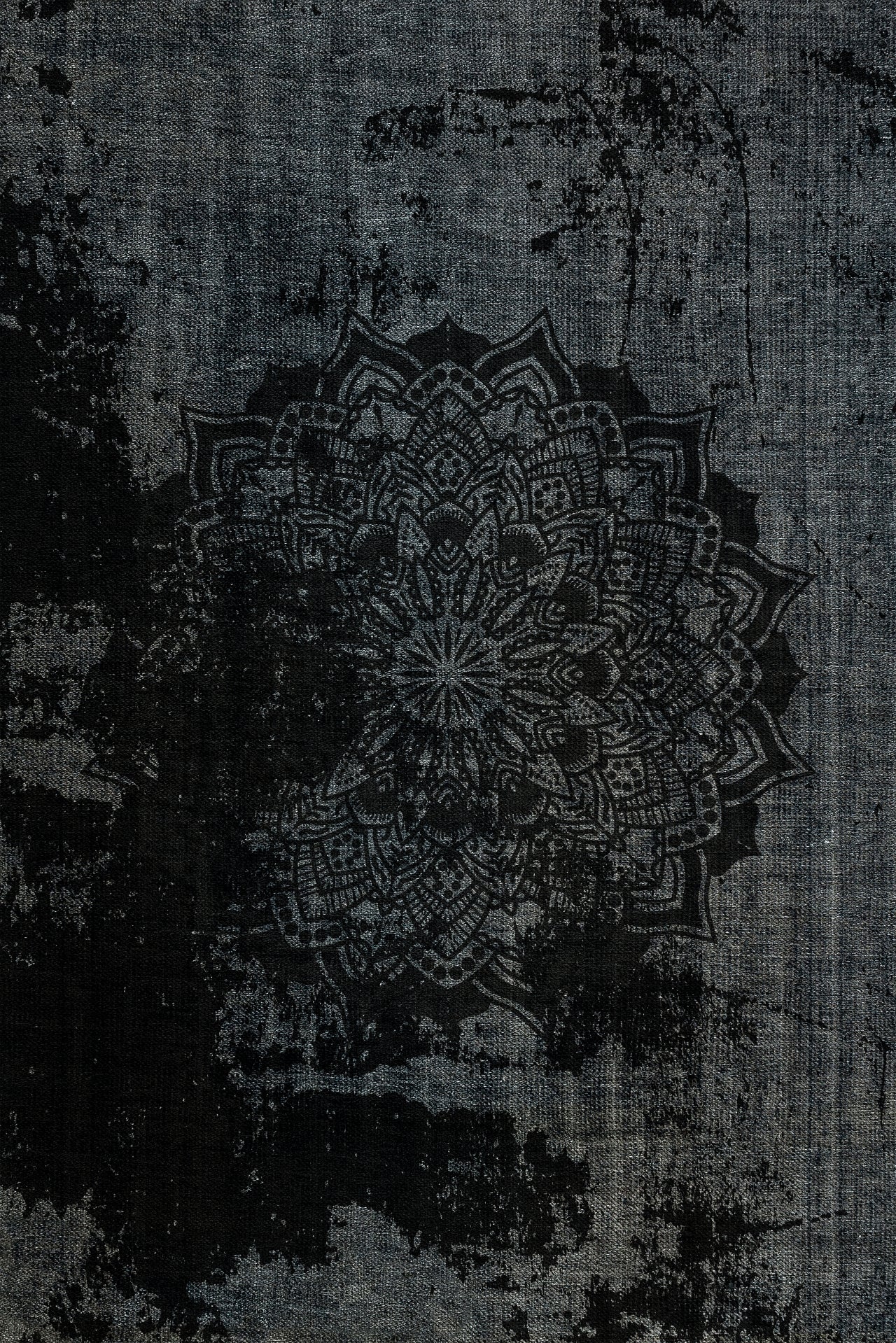 Mandala Desenli Kaymaz Tabanlı Yıkanabilir Halı