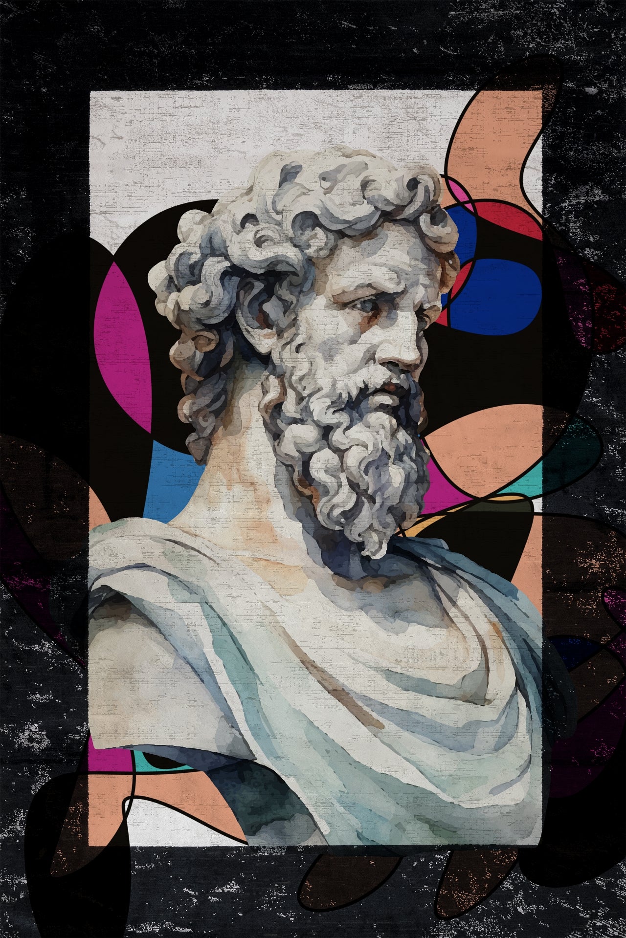 Erkek Roma Heykeli Kaymaz Tabanlı Yıkanabilir Halı