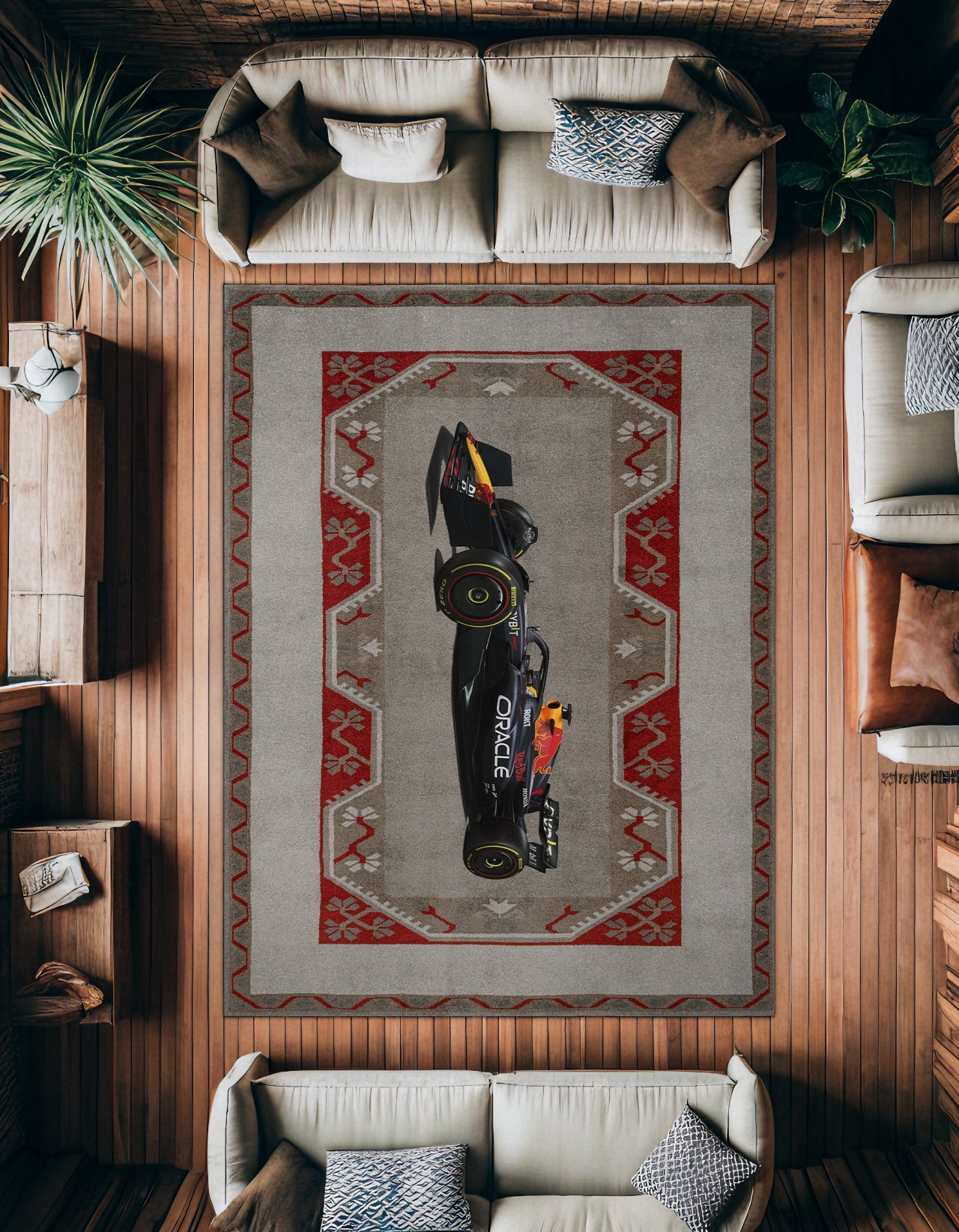 Formula 1 Kaymaz Tabanlı Yıkanabilir Halı