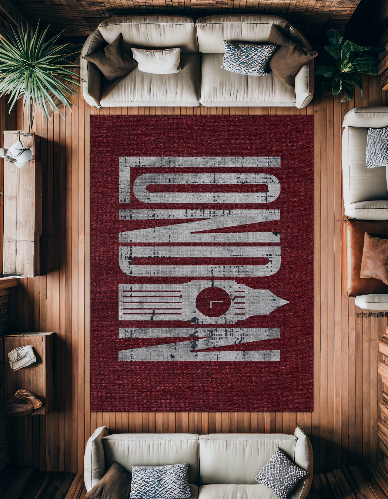 Londra Big Ben Kaymaz Tabanlı Yıkanabilir Halı