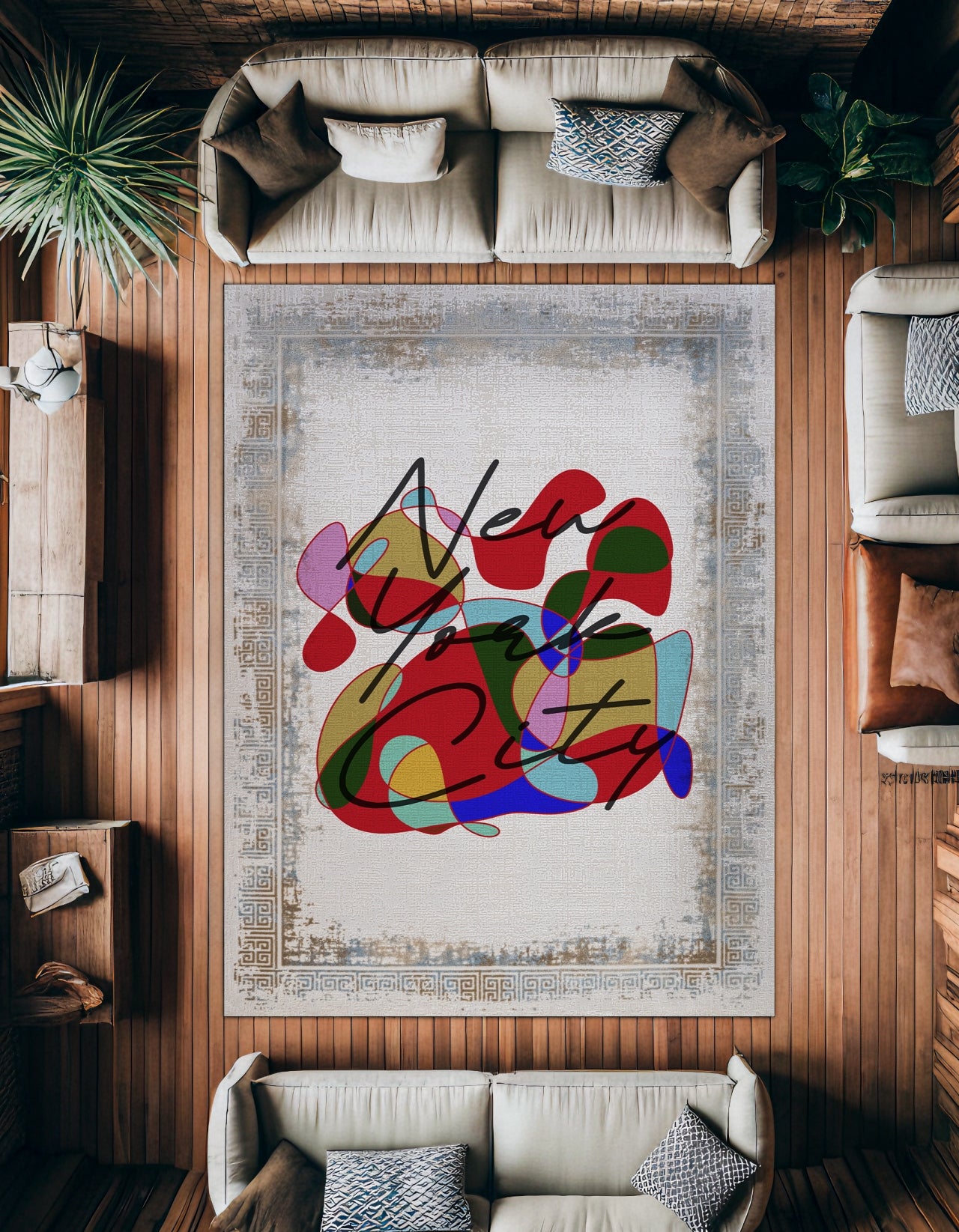 New York City Kaymaz Tabanlı Yıkanabilir Halı