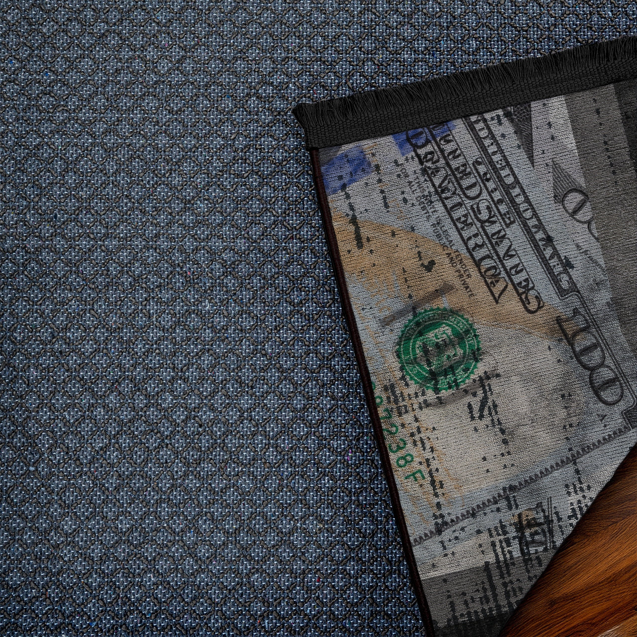 Dolar Desenli Kaymaz Tabanlı Yıkanabilir Halı