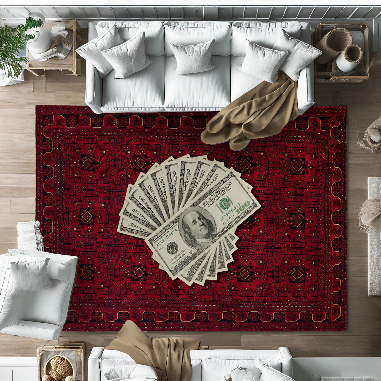 Money Order Kaymaz Tabanlı Yıkanabilir Halı