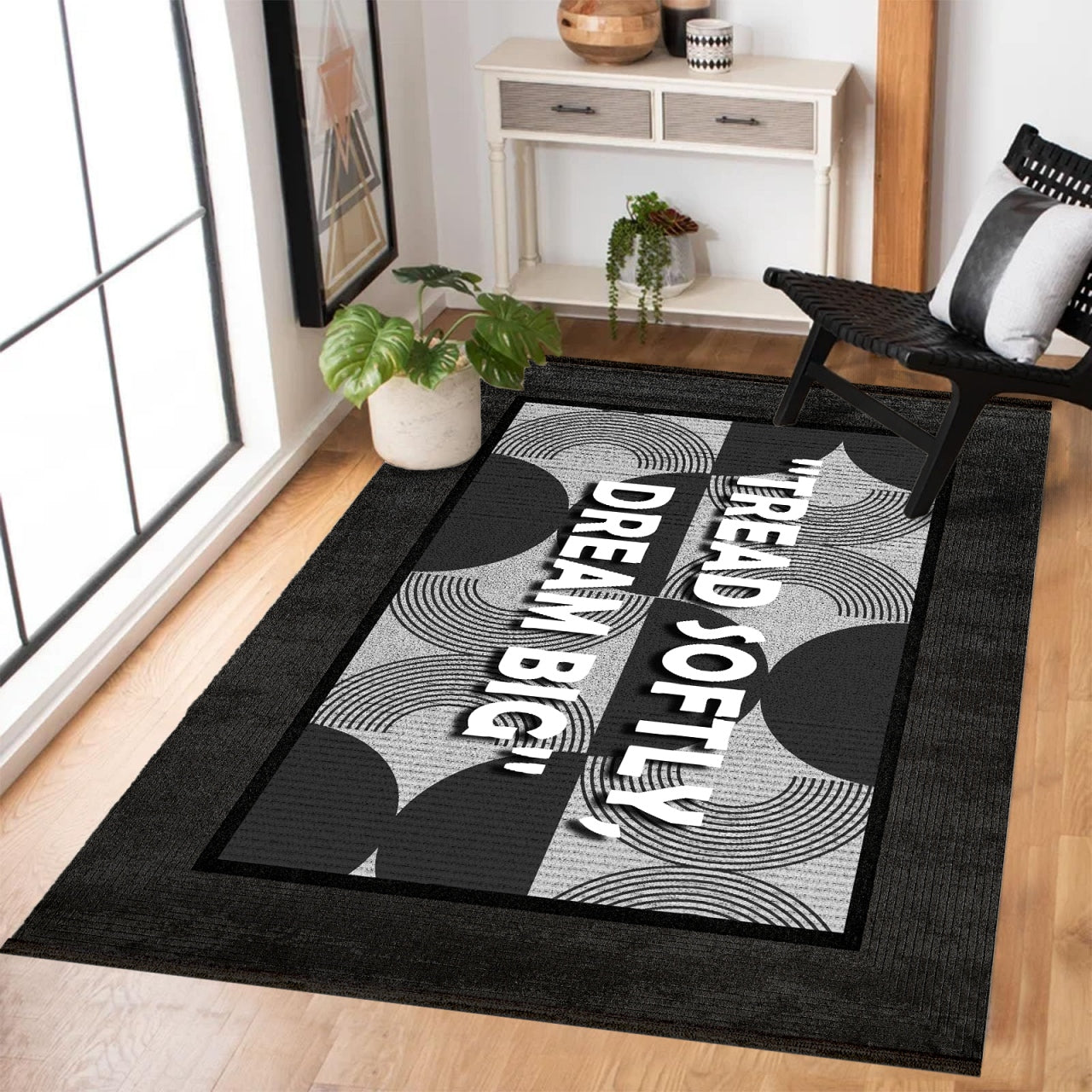 Tread Softly Dream Big Kaymaz Tabanlı Yıkanabilir Halı