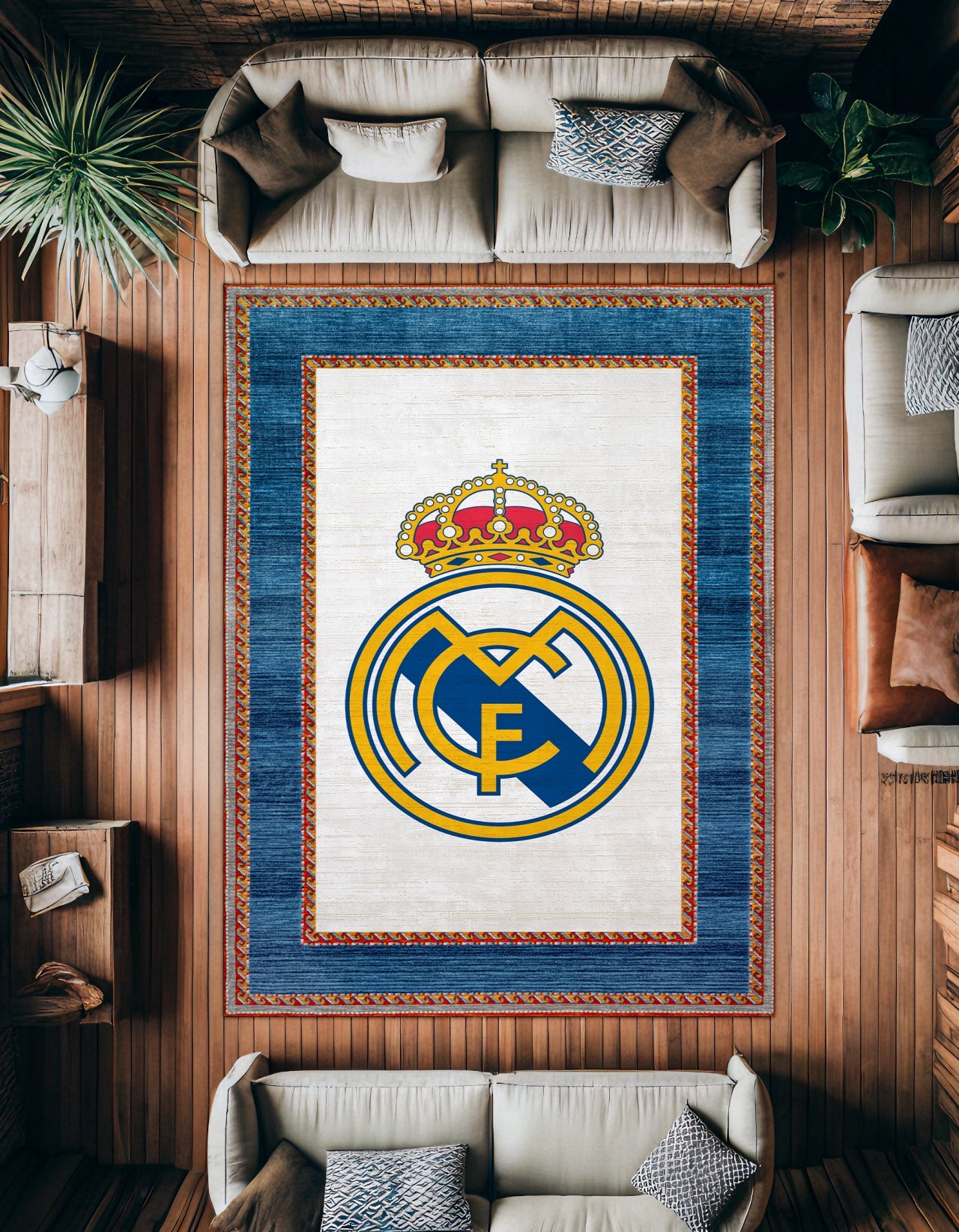 Real Madrid Kaymaz Tabanlı Yıkanabilir Halı