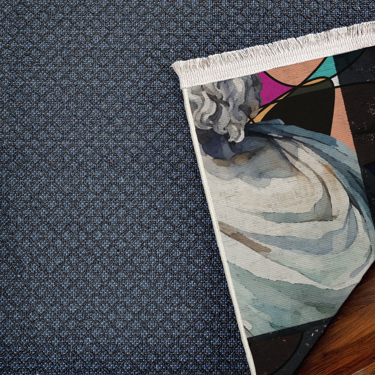 Erkek Roma Heykeli Kaymaz Tabanlı Yıkanabilir Halı