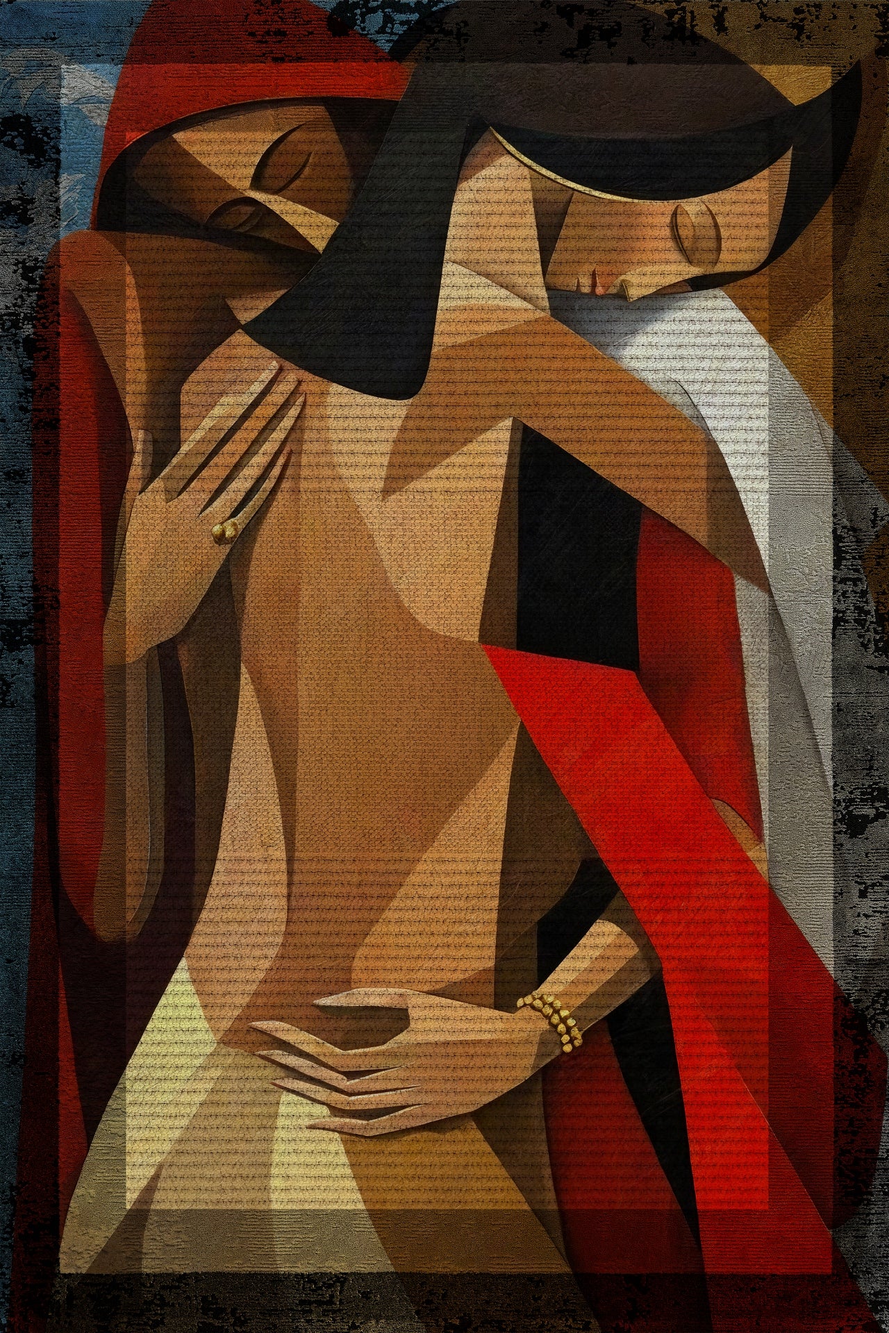 Abstract Hud Kaymaz Tabanlı Yıkanabilir Halı