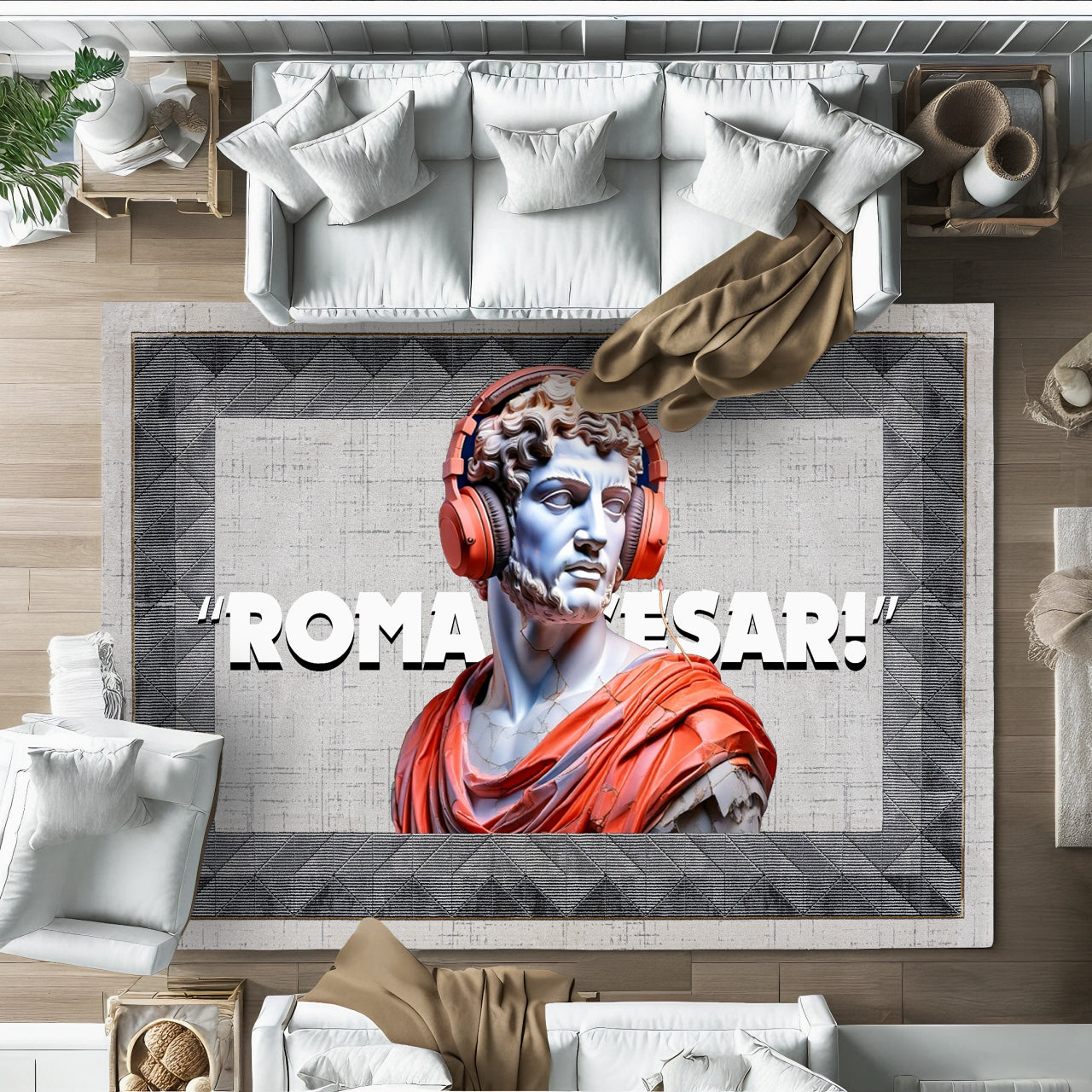 Roma Caesar Kaymaz Tabanlı Yıkanabilir Halı