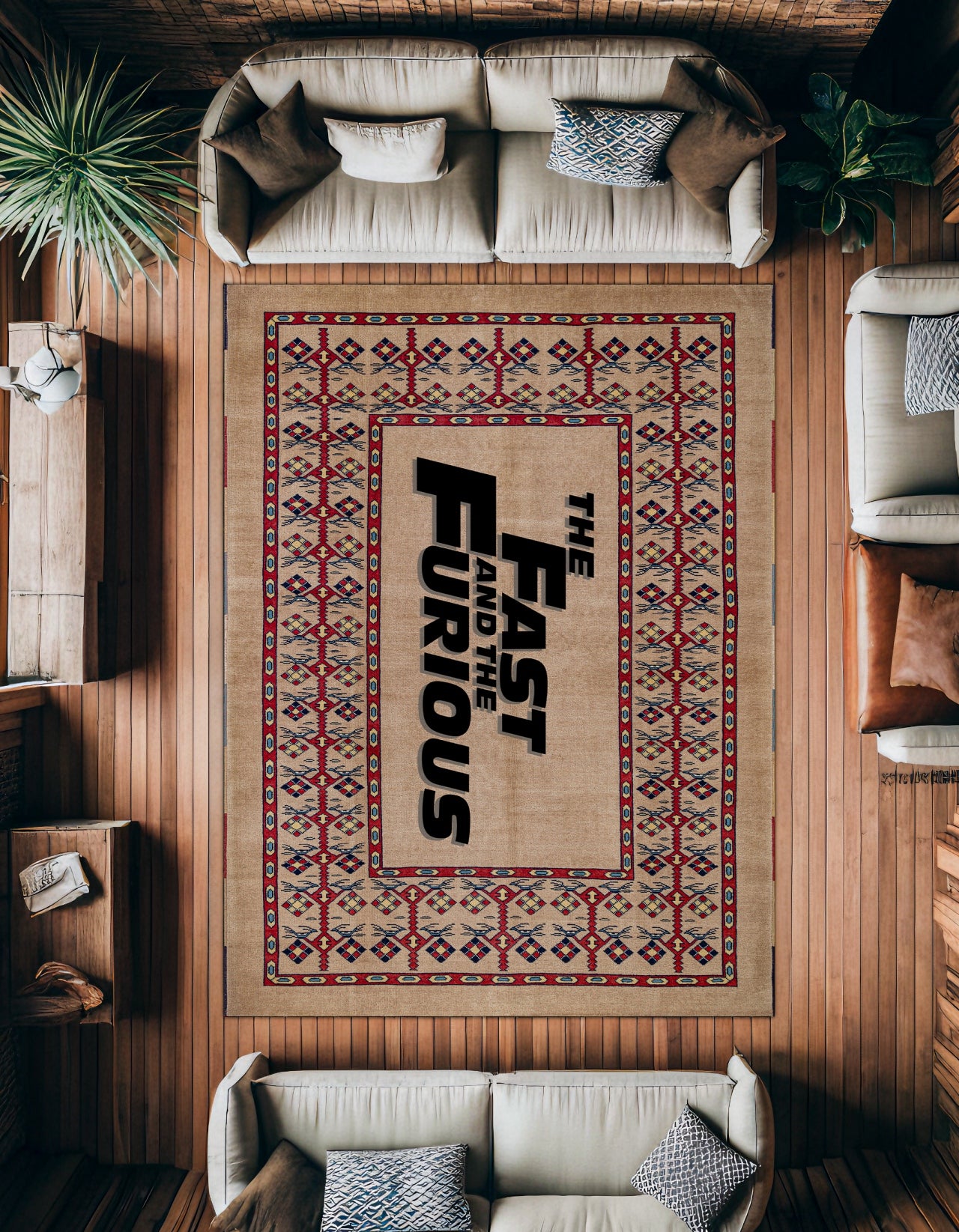 Fast And Furious Kaymaz Tabanlı Yıkanabilir Halı