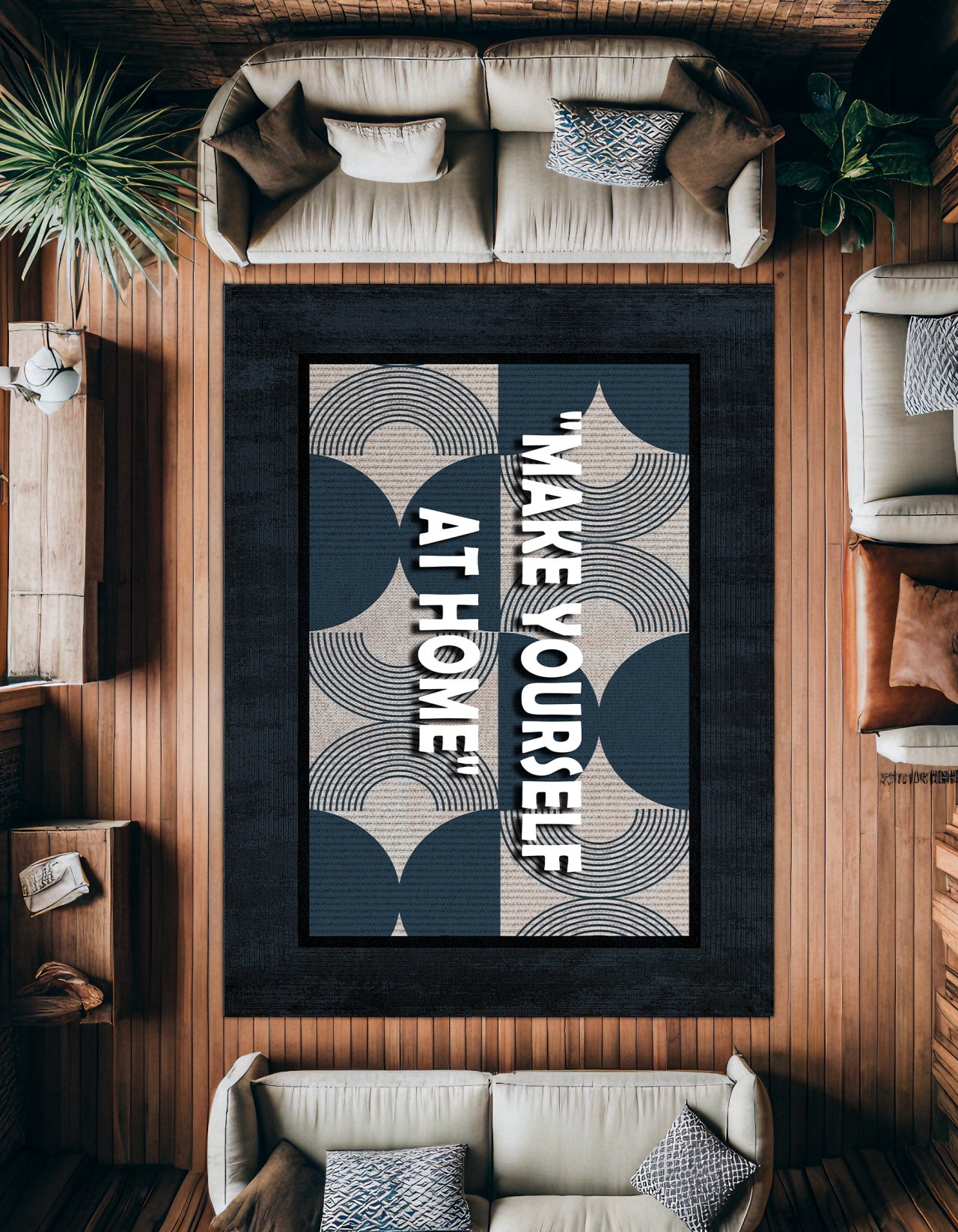 Make Yourself At Home Kaymaz Tabanlı Yıkanabilir Halı