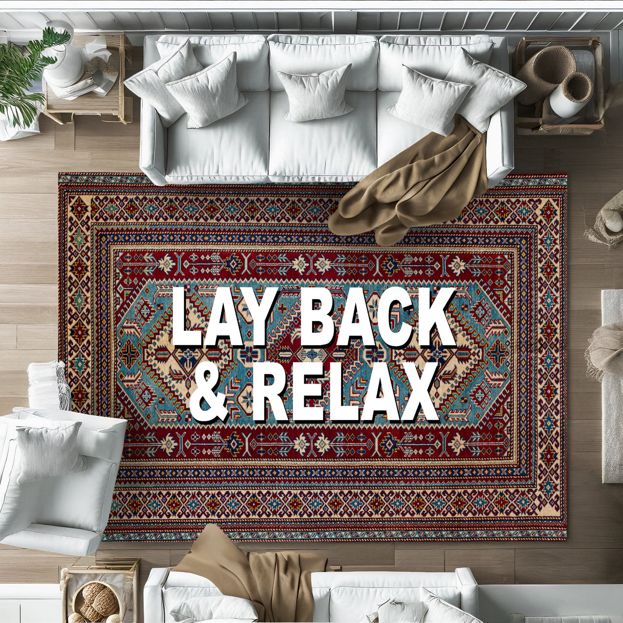 Lay Back&Relax Kaymaz Tabanlı Yıkanabilir Halı