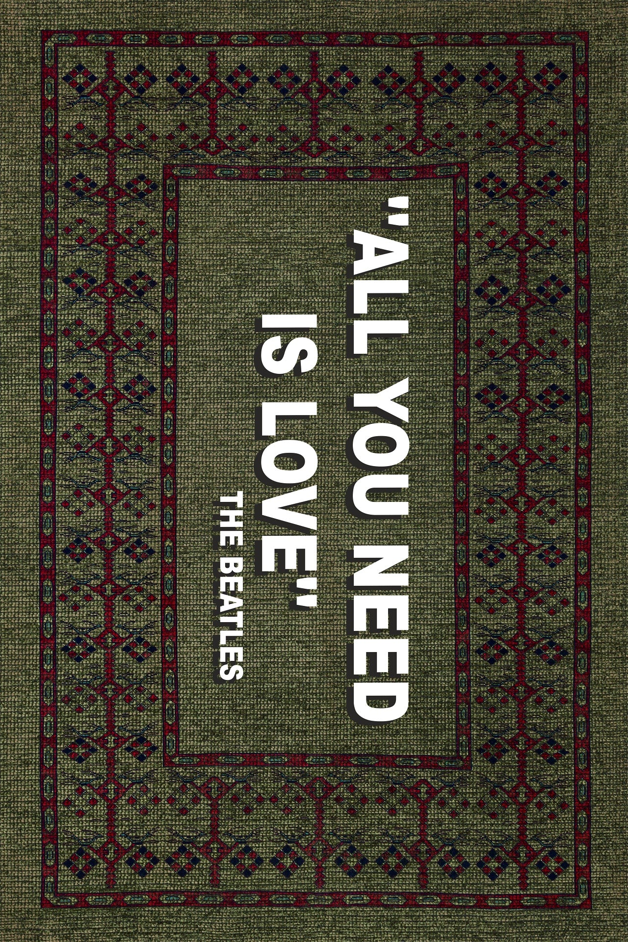 All You Need Is Love Kaymaz Tabanlı Yıkanabilir Halı