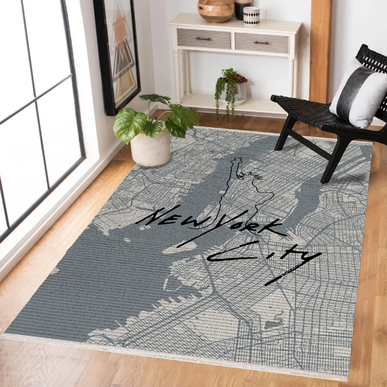 New York City Kaymaz Tabanlı Yıkanabilir Halı