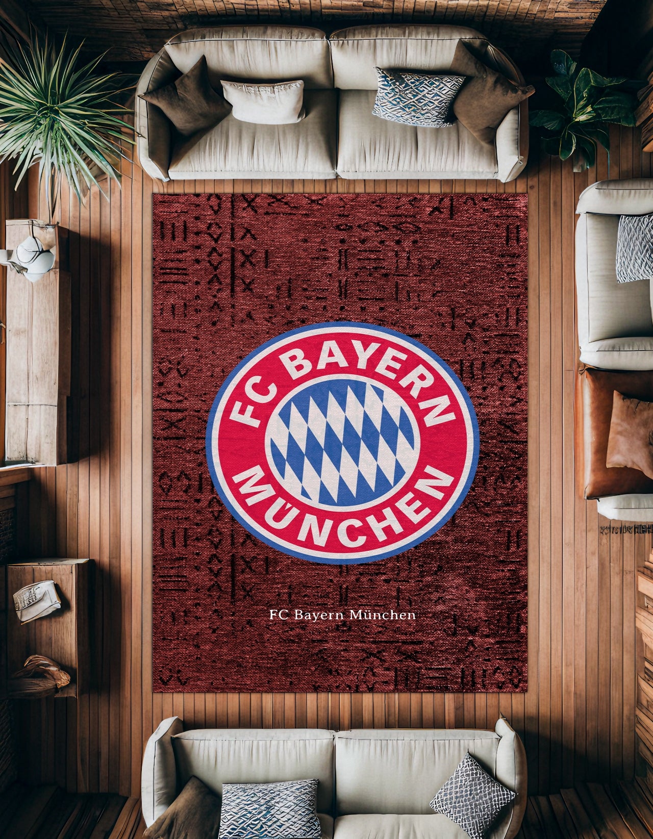 FC BAYERN MUNCHEN Yıkanabilir Kaymaz Tabanlı Halı