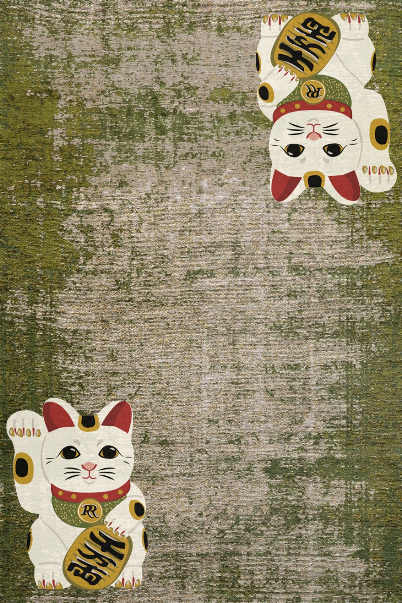 Lucky Maneki Kaymaz Tabanlı Yıkanabilir Halı