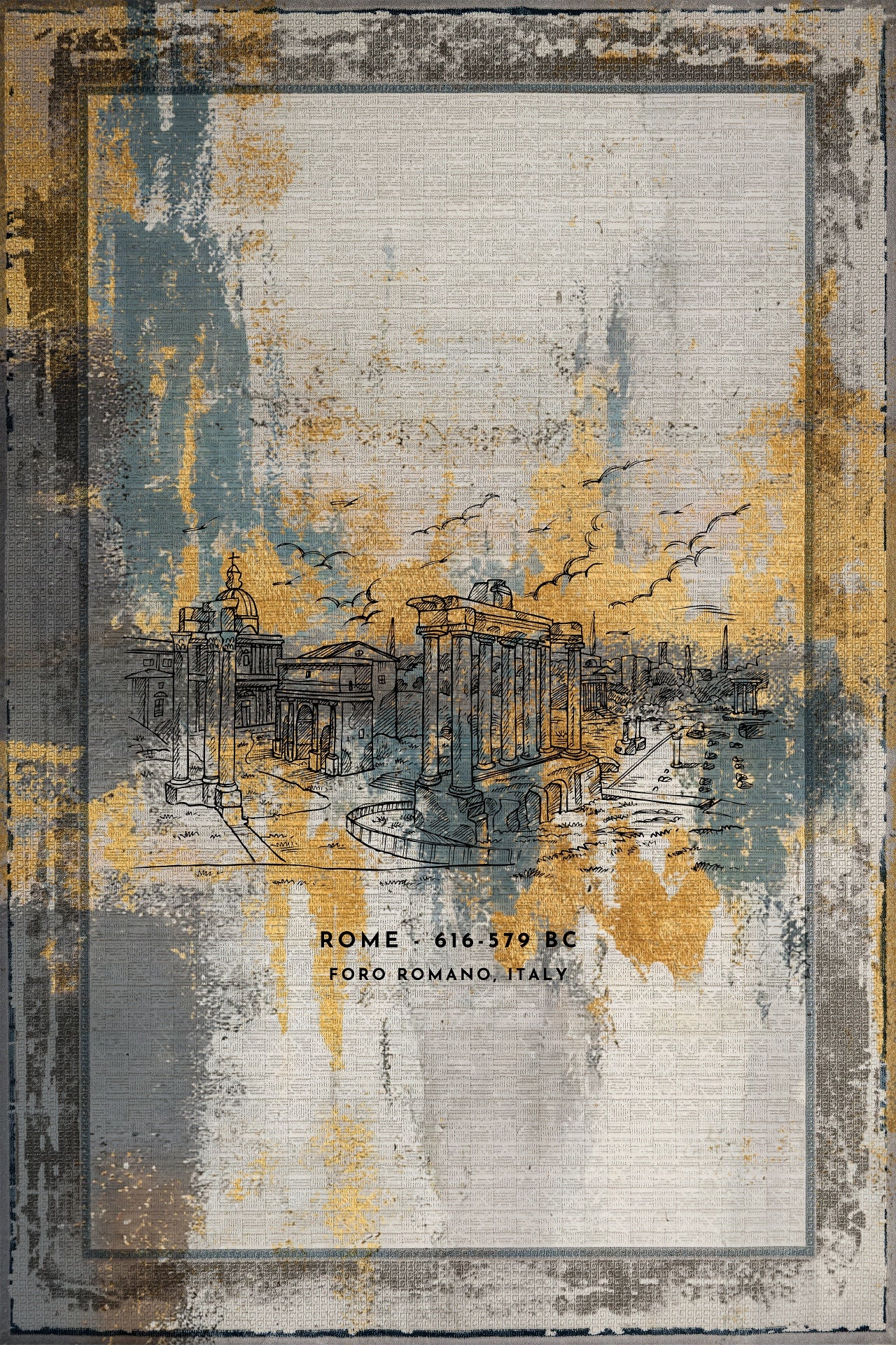 Foro Romana Italy Kaymaz Tabanlı Yıkanabilir Halı