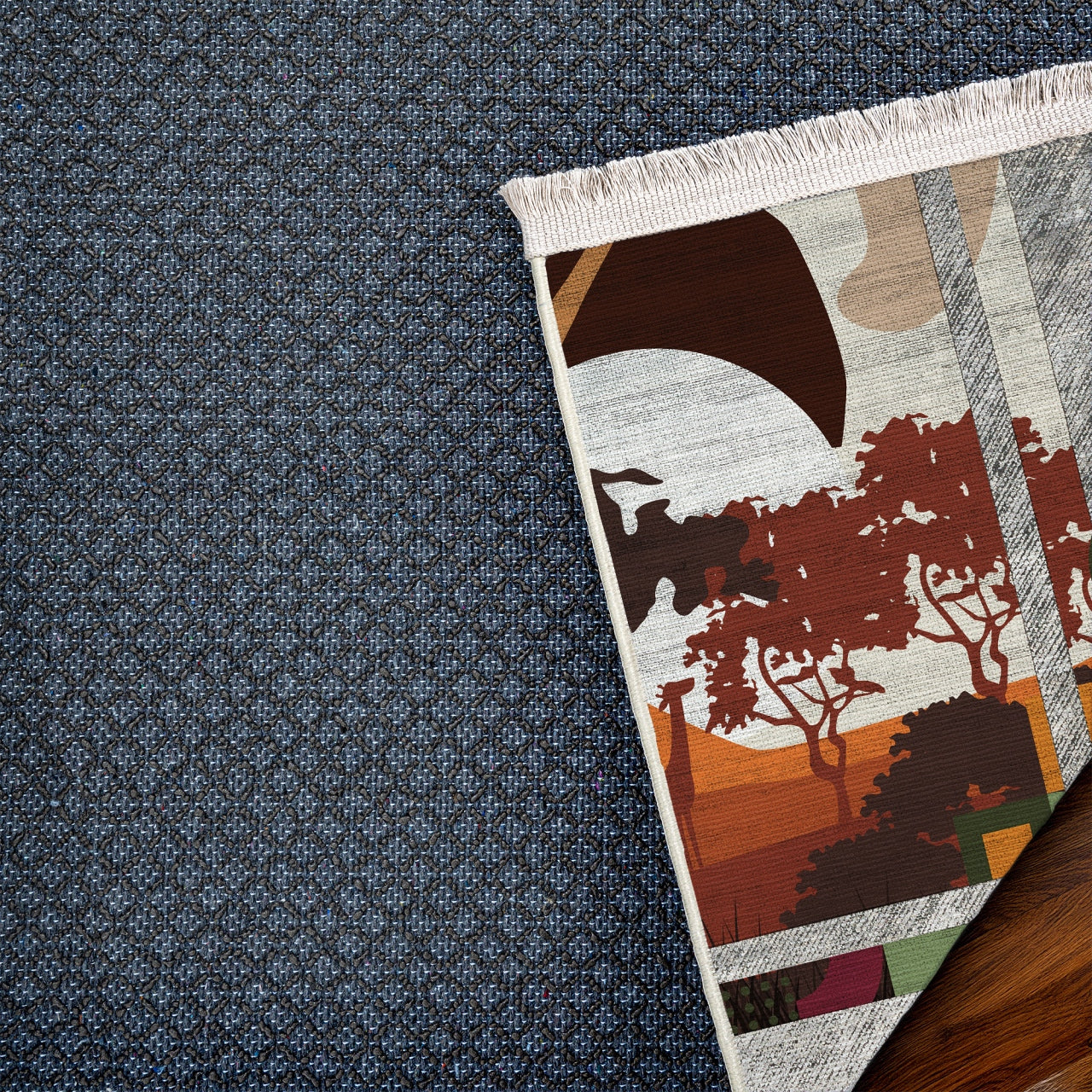 Abstract Women Kaymaz Tabanlı Yıkanabilir Halı