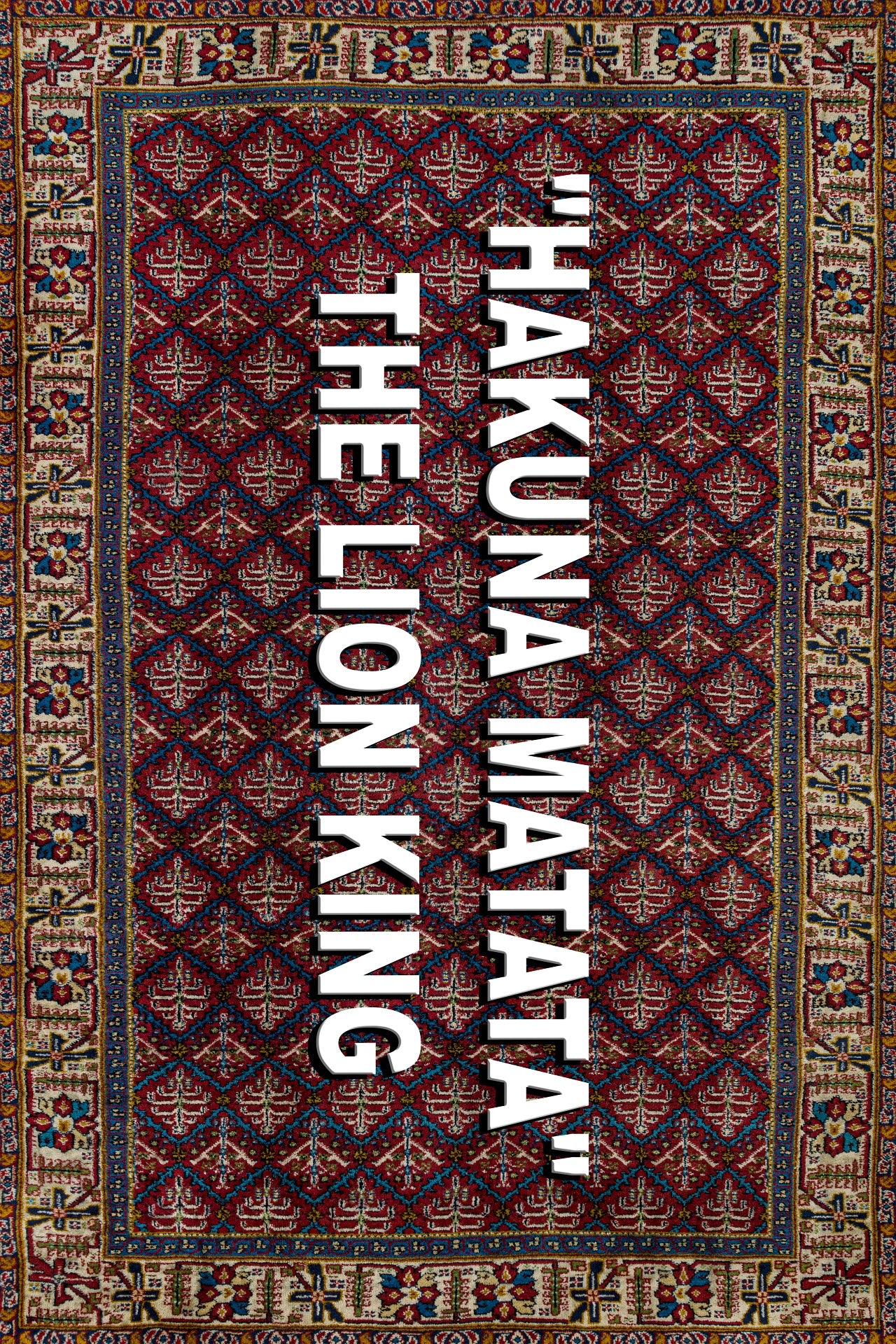 Hakuna Matata Kaymaz Tabanlı Yıkanabilir Halı