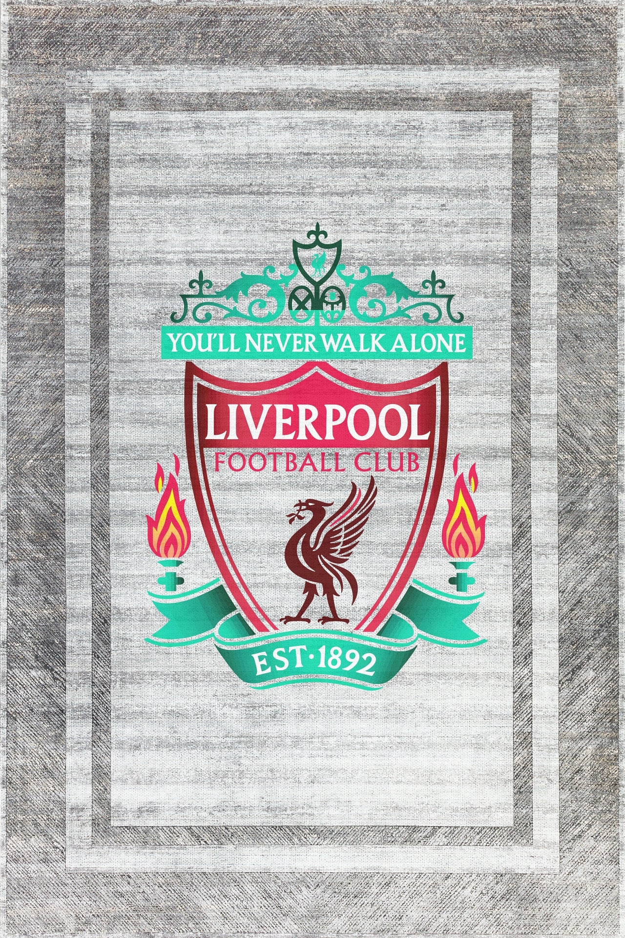 LIVERPOOL FC Eskitme Detaylı Yıkanabilir Kaymaz Tabanlı Halı