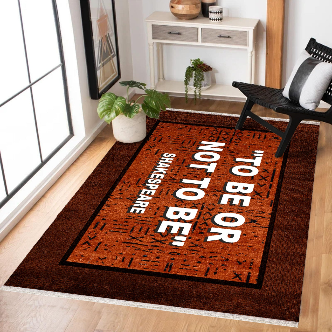 To Be Or Not To Be Kaymaz Tabanlı Yıkanabilir Halı