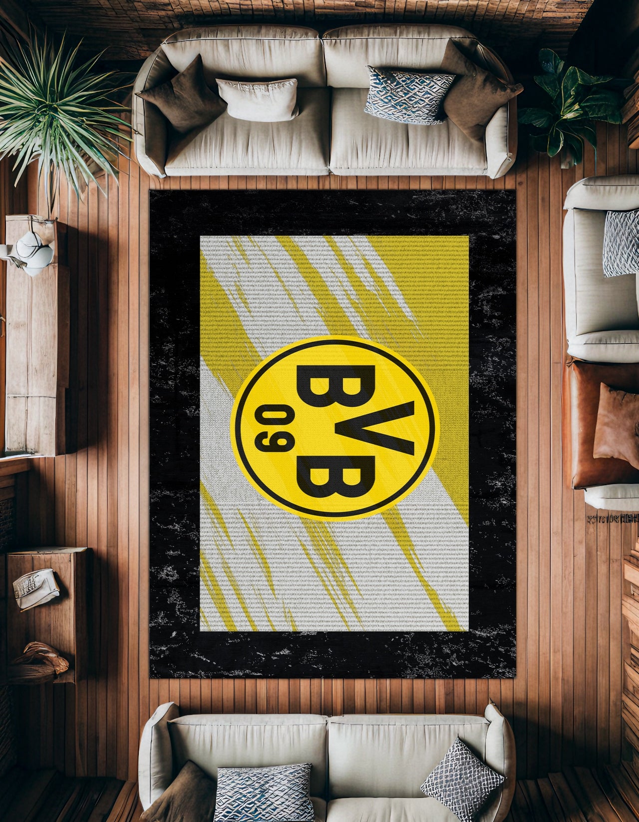 BORUSSİA DORTMUND Yıkanabilir Kaymaz Tabanlı Halı