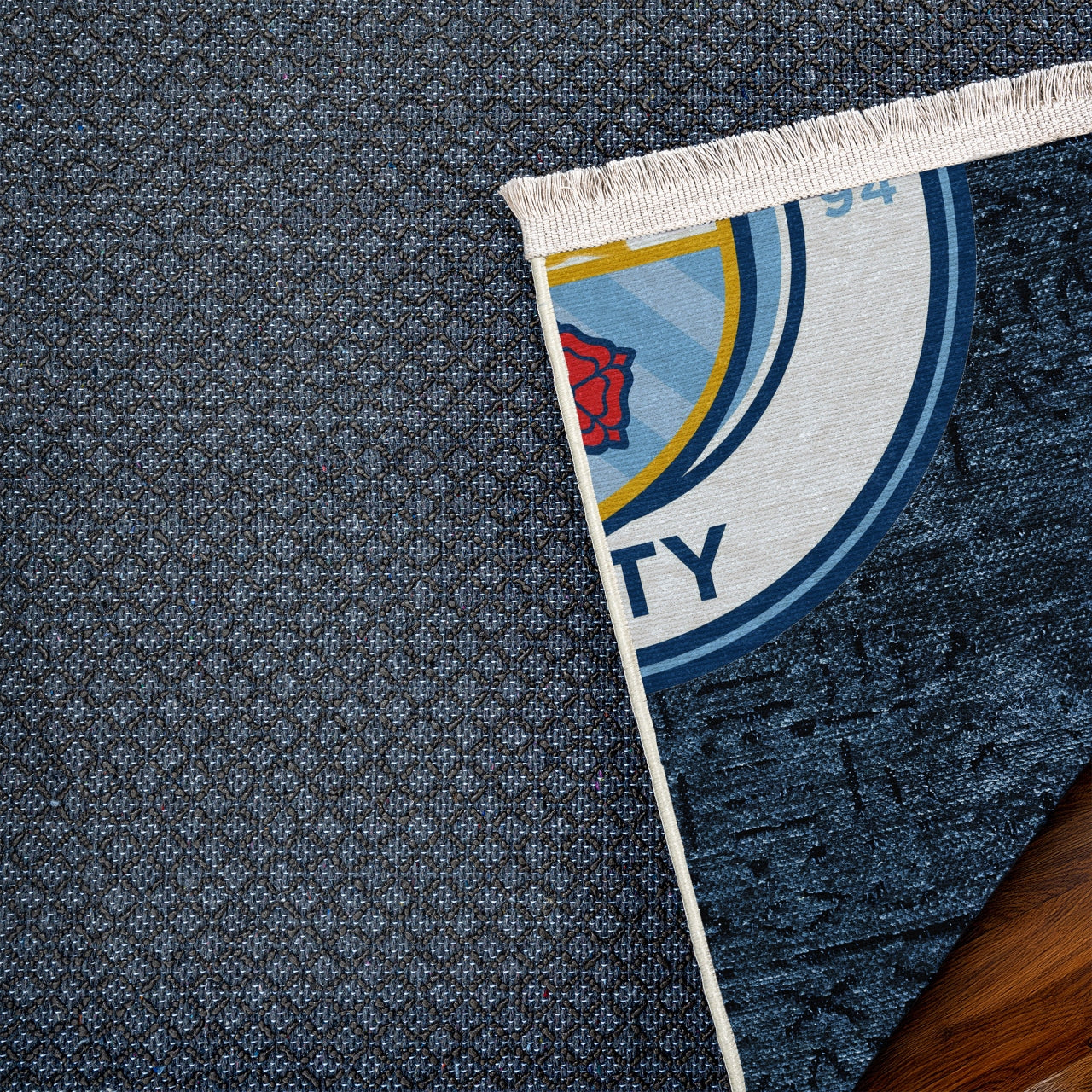 MANCHESTER CITY Mavi Yıkanabilir Kaymaz Tabanlı Halı