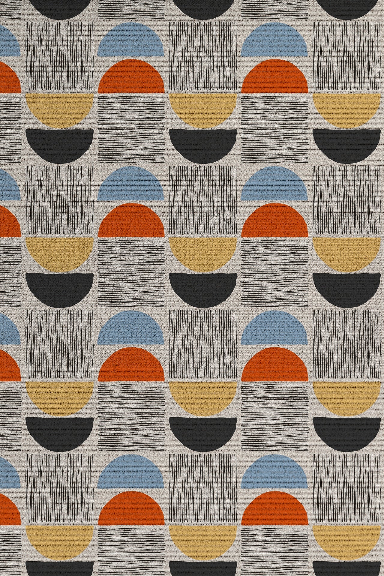 Renkli Geometrik Kaymaz Tabanlı Yıkanabilir Halı