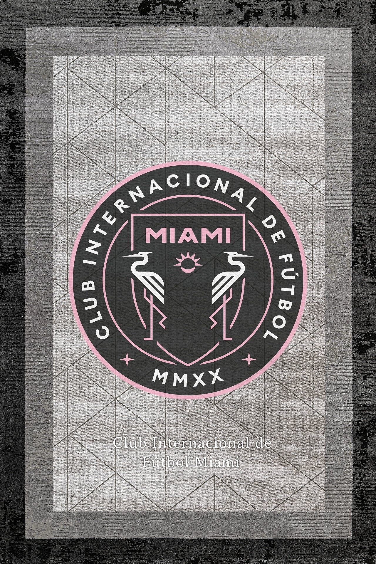 INTER MıAMI CF Gri Detaylı Yıkanabilir Kaymaz Tabanlı Halı