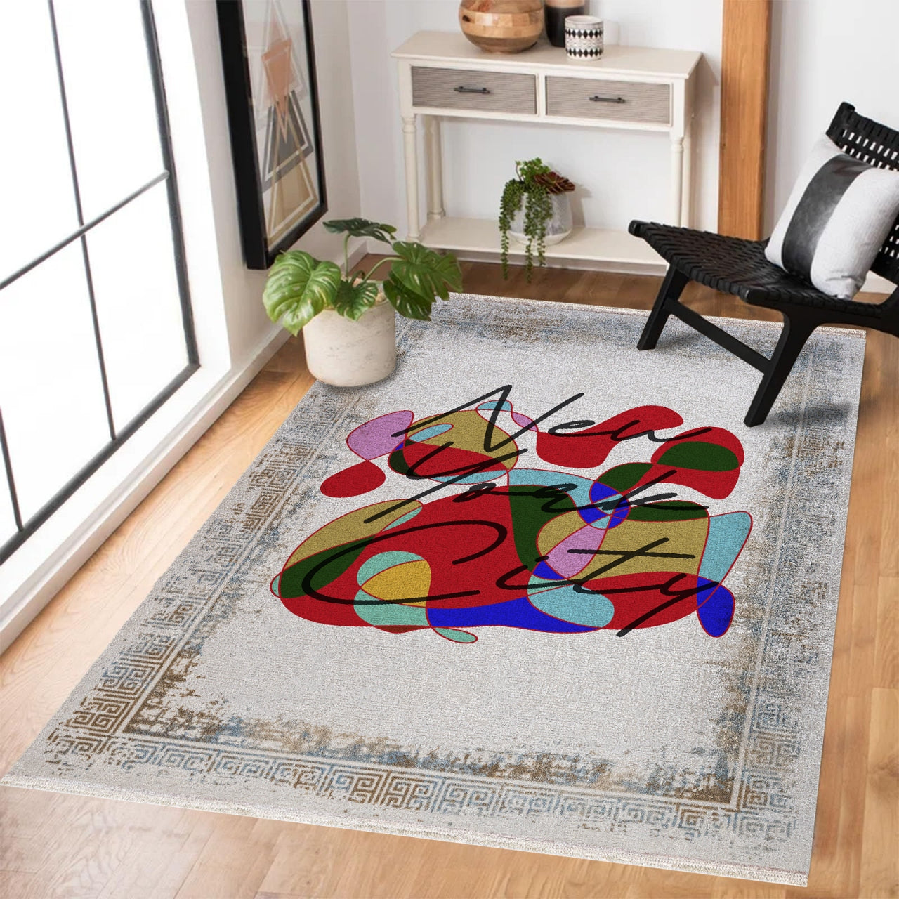 New York City Kaymaz Tabanlı Yıkanabilir Halı