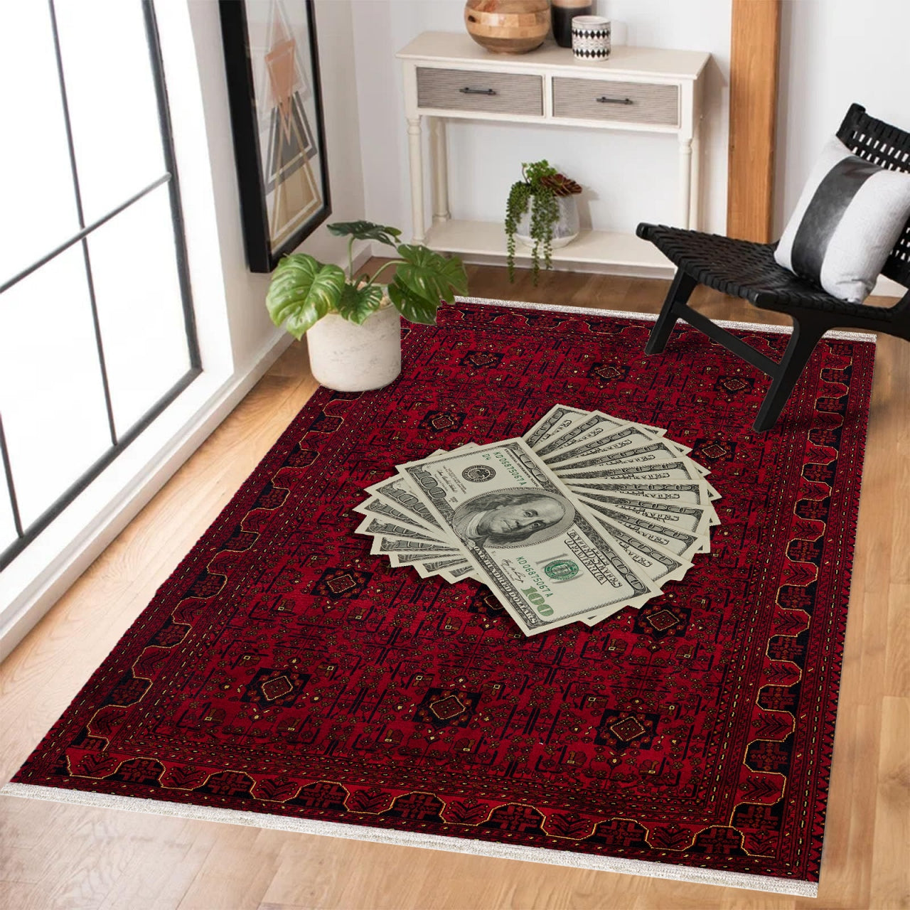 Money Order Kaymaz Tabanlı Yıkanabilir Halı