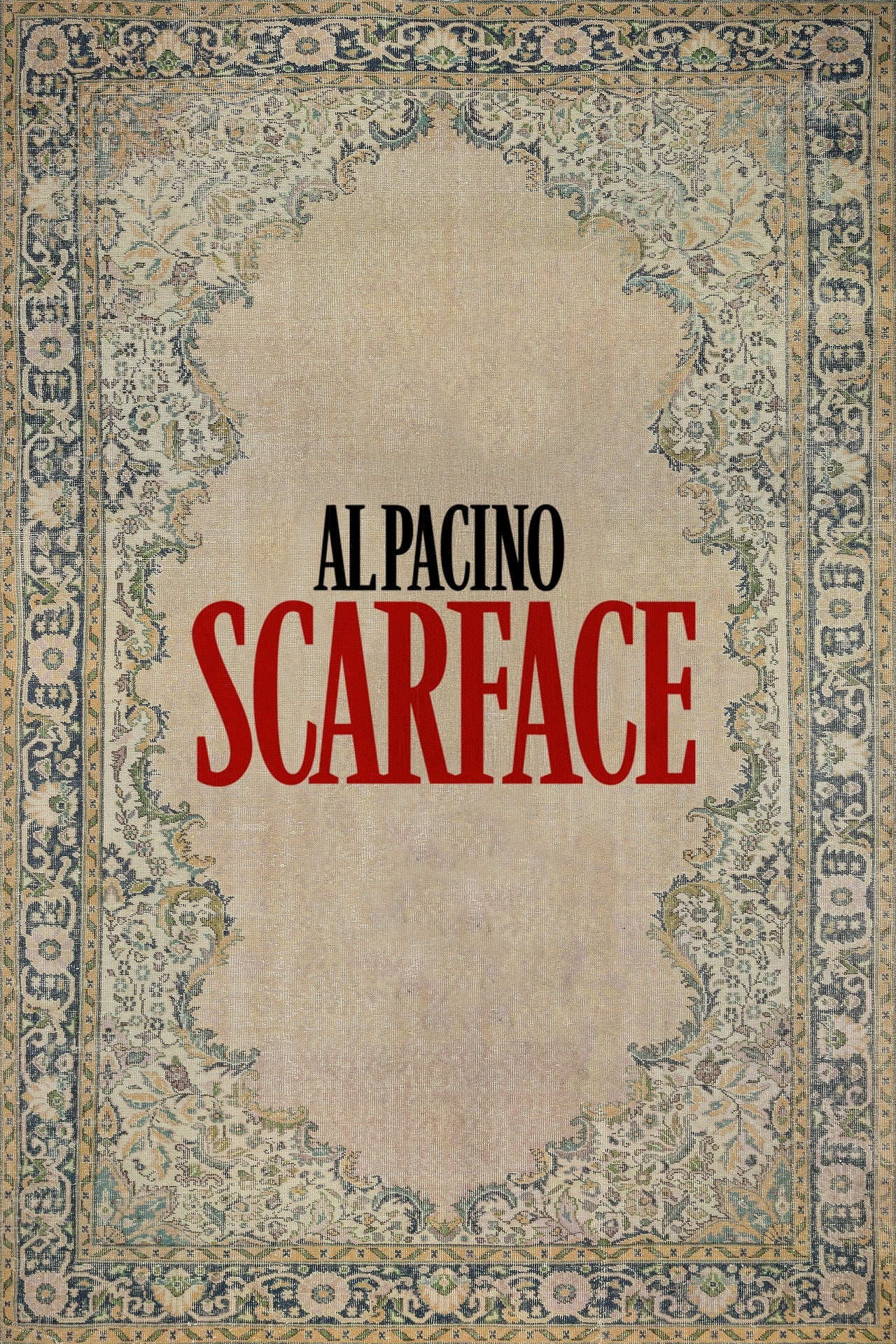 Alpacıno Scarface Temalı Kaymaz Tabanlı Yıkanabilir Halı