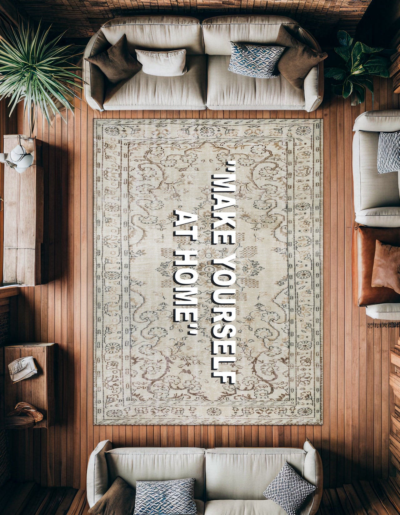 Make Yoursef At Home Kaymaz Tabanlı Yıkanabilir Halı