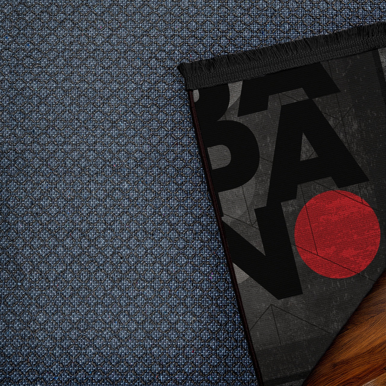 Japonya Temalı Kaymaz Tabanlı Yıkanabilir Halı