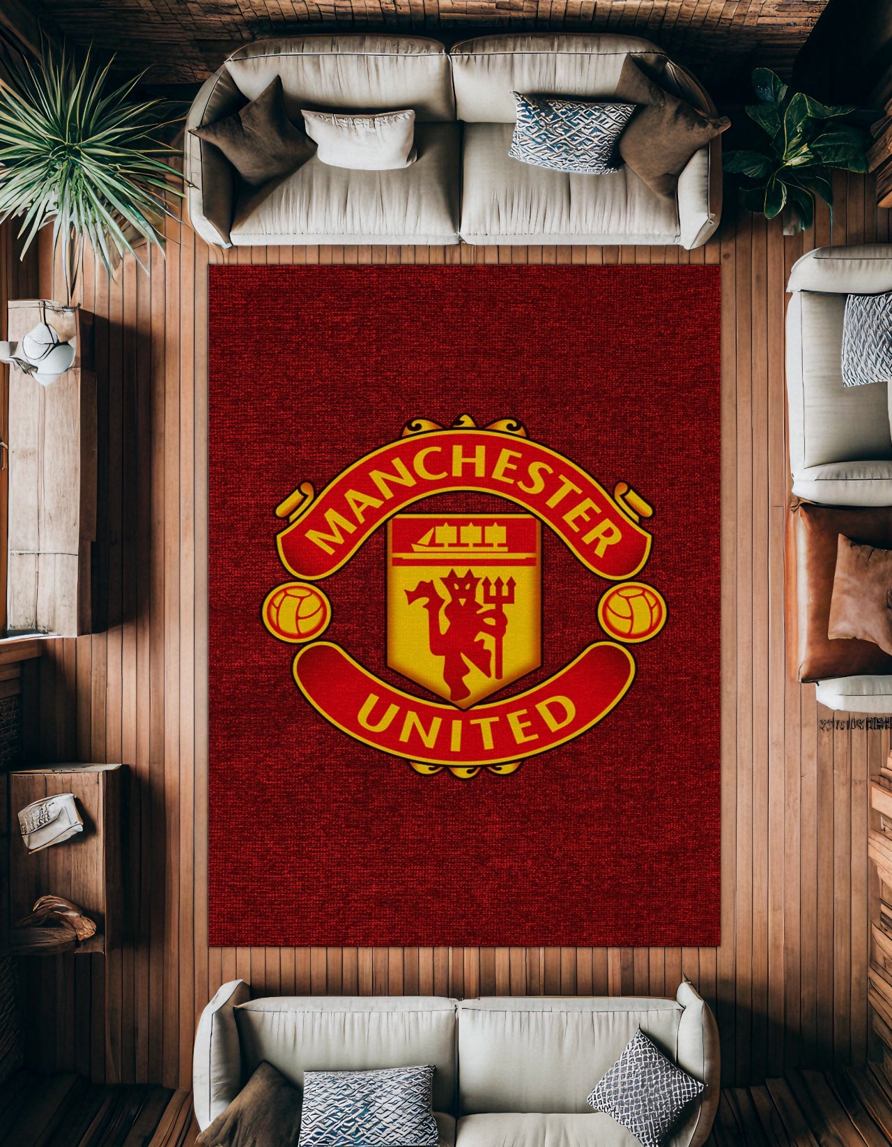 MANCHESTER UNITED Yıkanabilir Kaymaz Tabanlı Halı