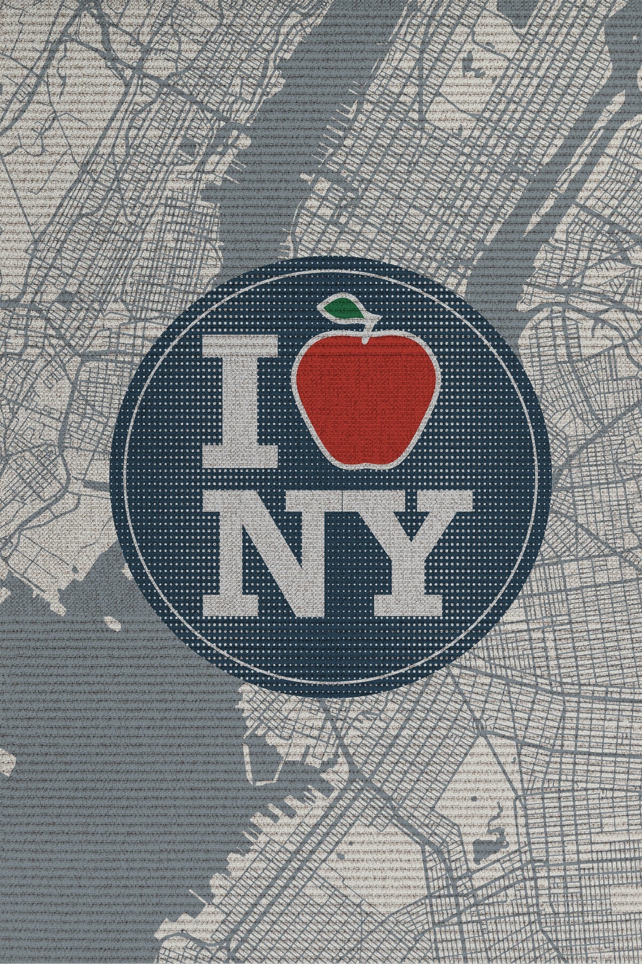 I Love New York Temalı Kaymaz Tabanlı Yıkanabilir Halı