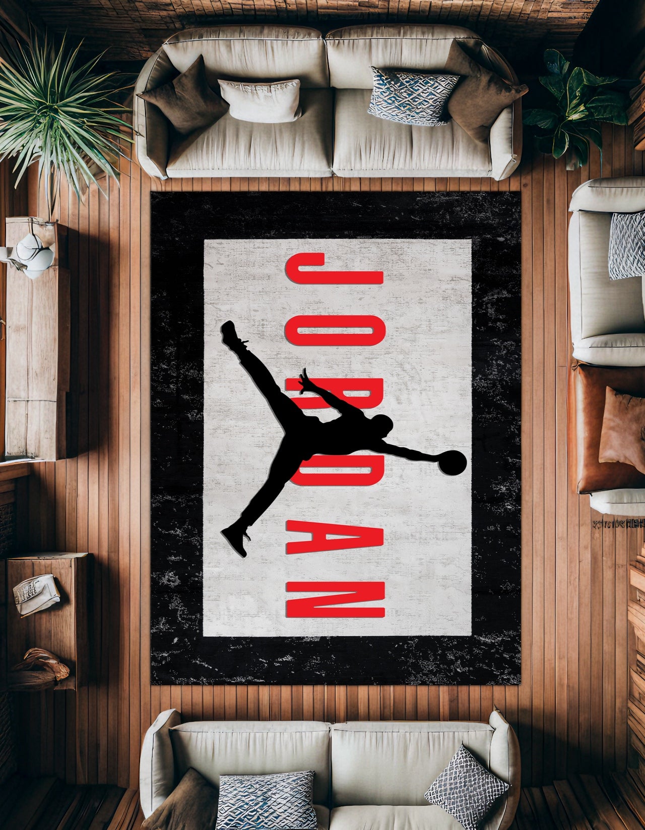 Jordan Kaymaz Tabanlı Yıkanabilir Halı