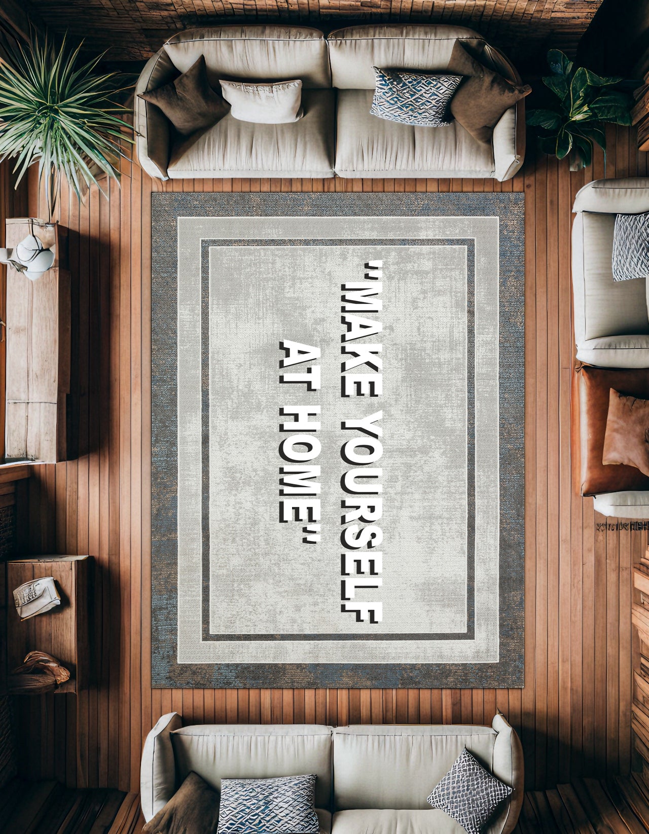 Make Yourself At Home Kaymaz Tabanlı Yıkanabilir Halı