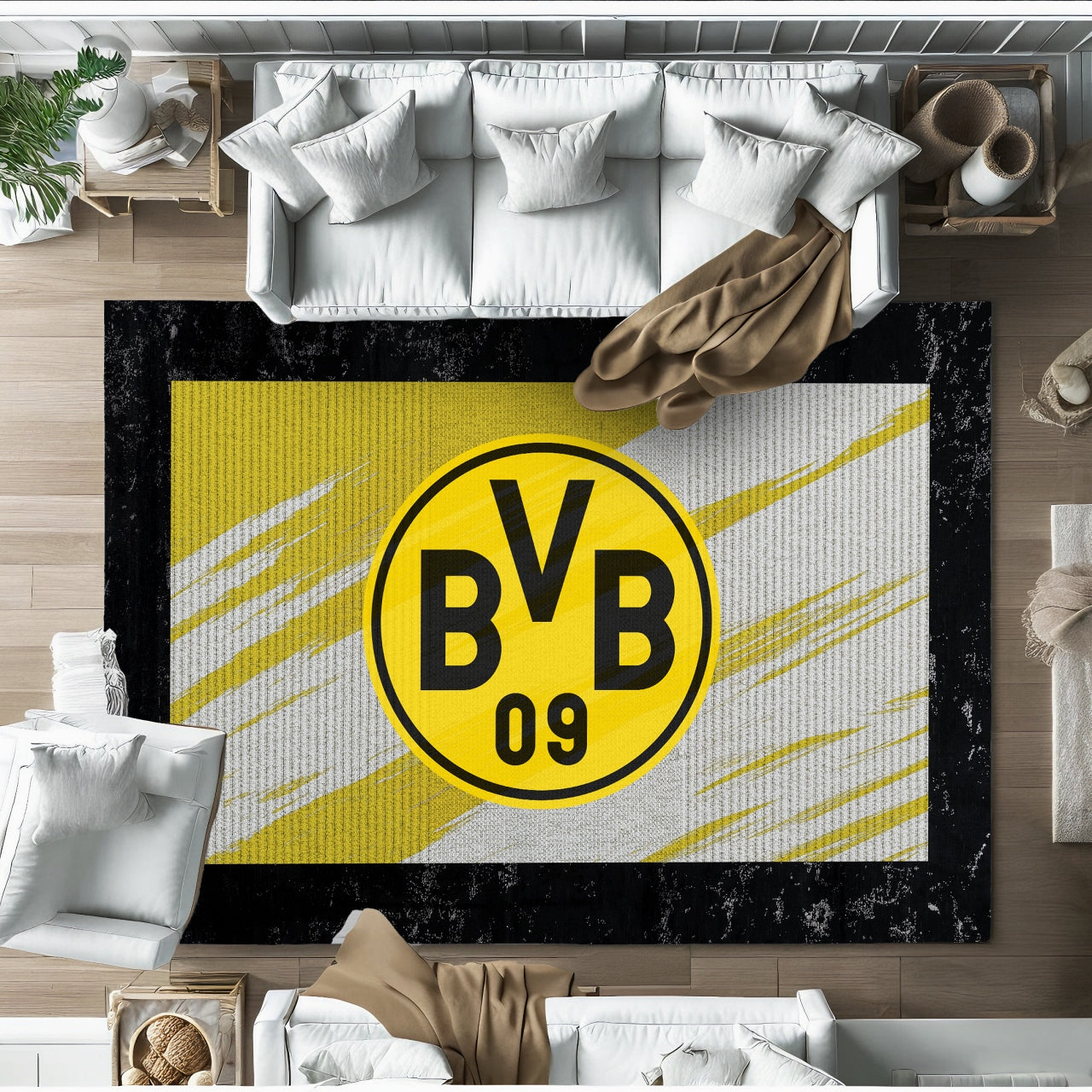 BORUSSİA DORTMUND Yıkanabilir Kaymaz Tabanlı Halı