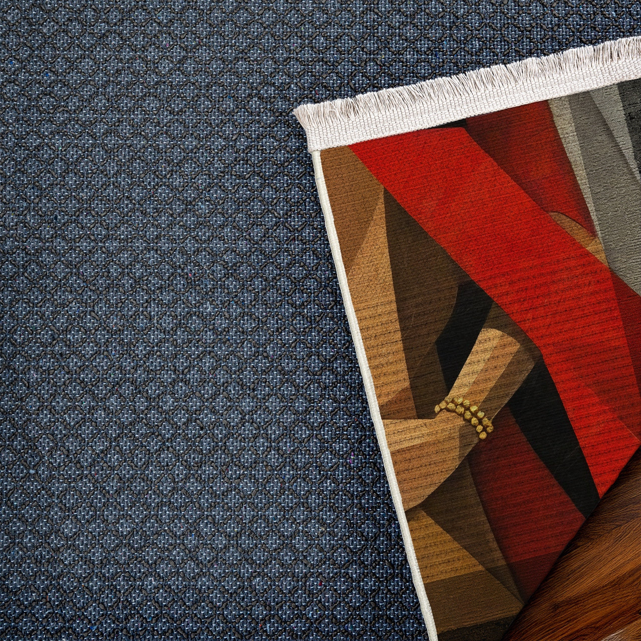 Abstract Hud Kaymaz Tabanlı Yıkanabilir Halı