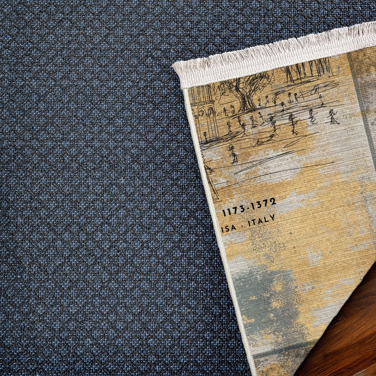 Pisa Kulesi Kaymaz Tabanlı Yıkanabilir Halı