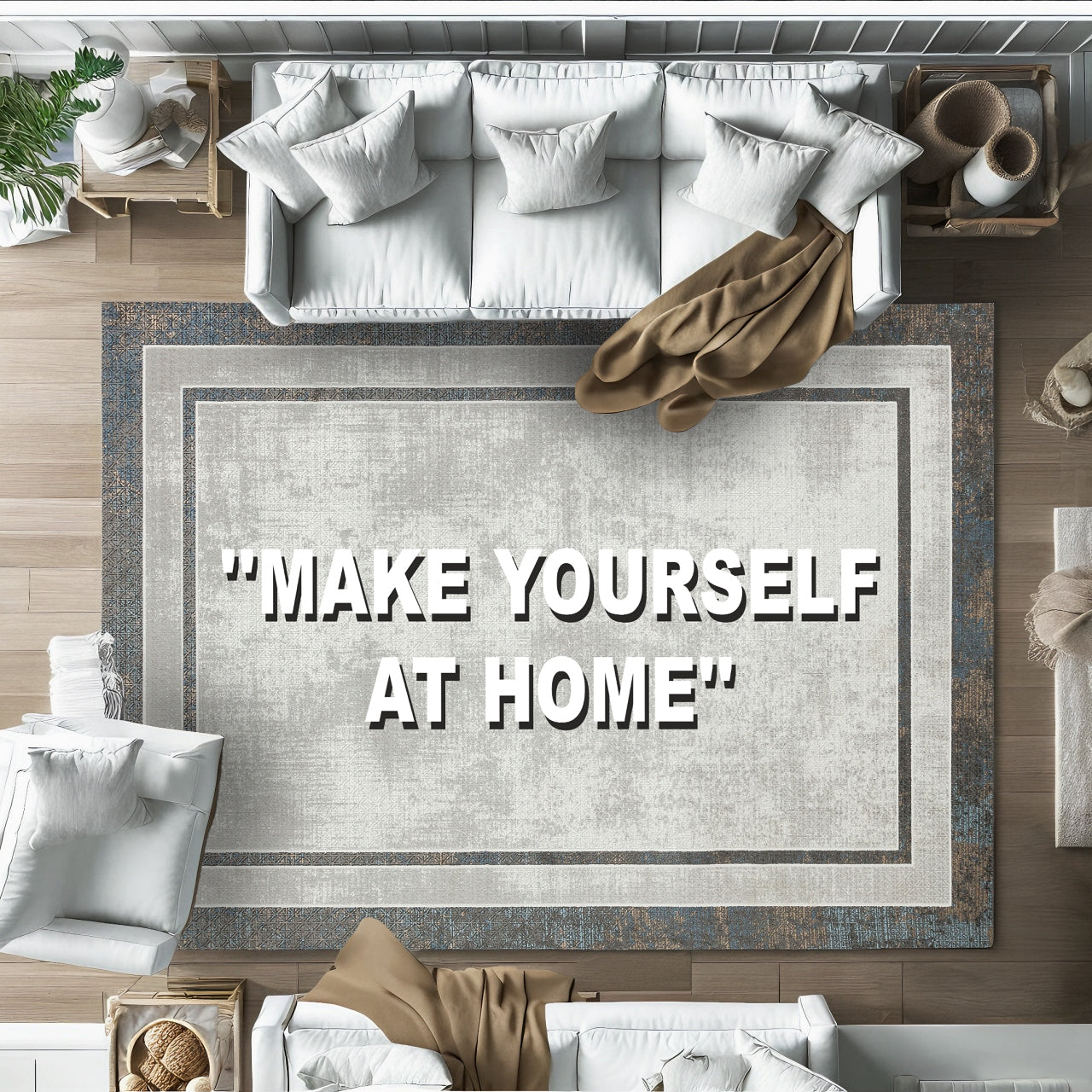 Make Yourself At Home Kaymaz Tabanlı Yıkanabilir Halı