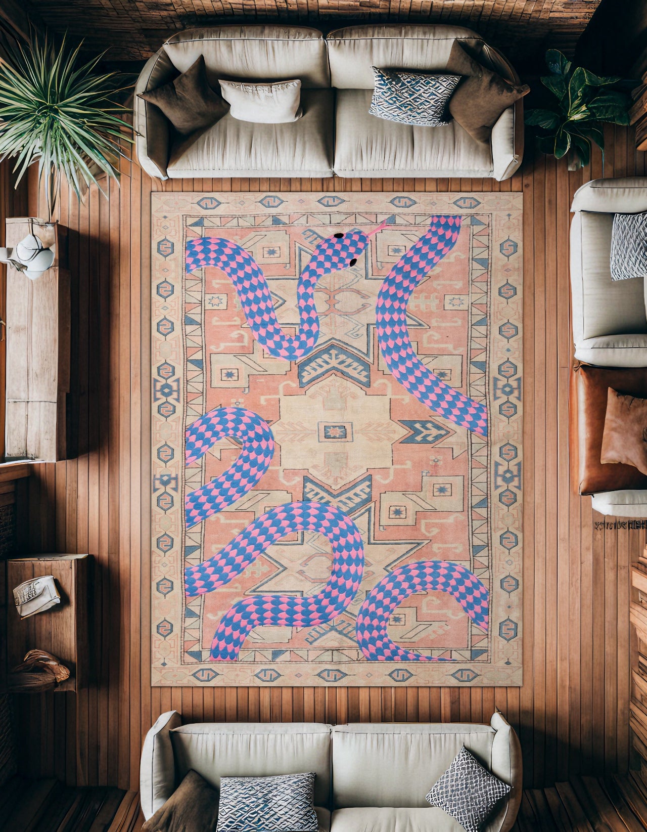 SERPENT MİRAGE Yıkanabilir Kaymaz Tabanlı Halı